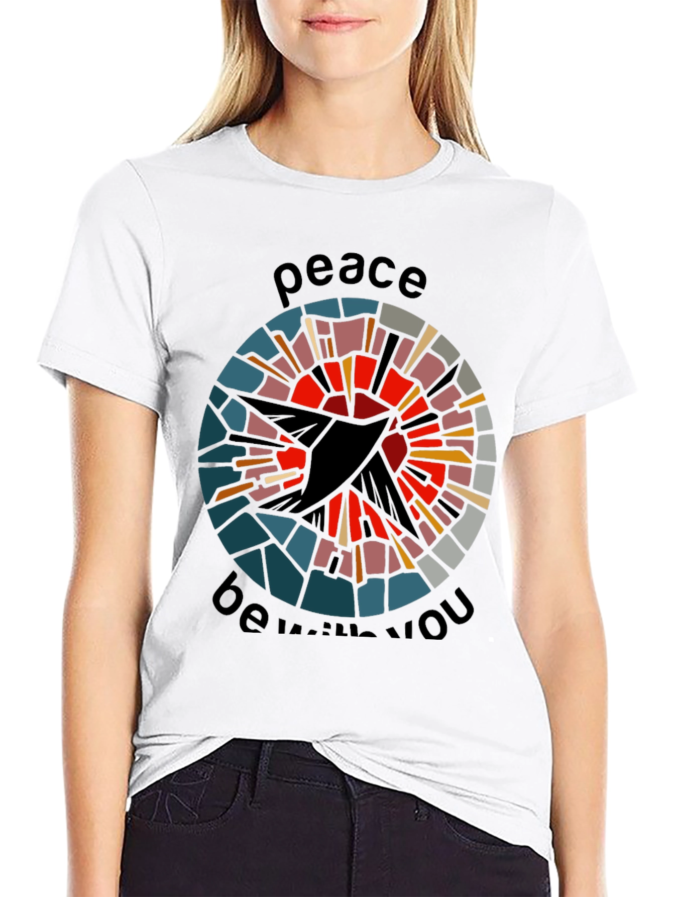 Peace Be With You Graphic Tee - Black