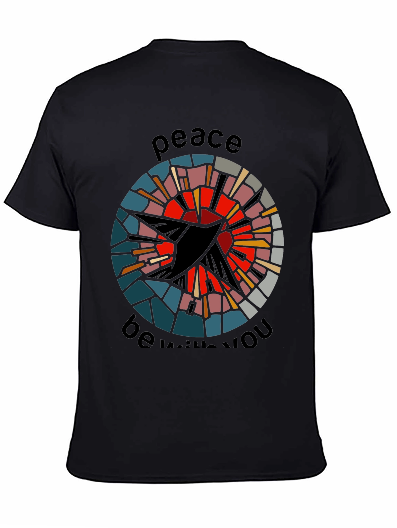 Peace Be With You Graphic Tee - Black
