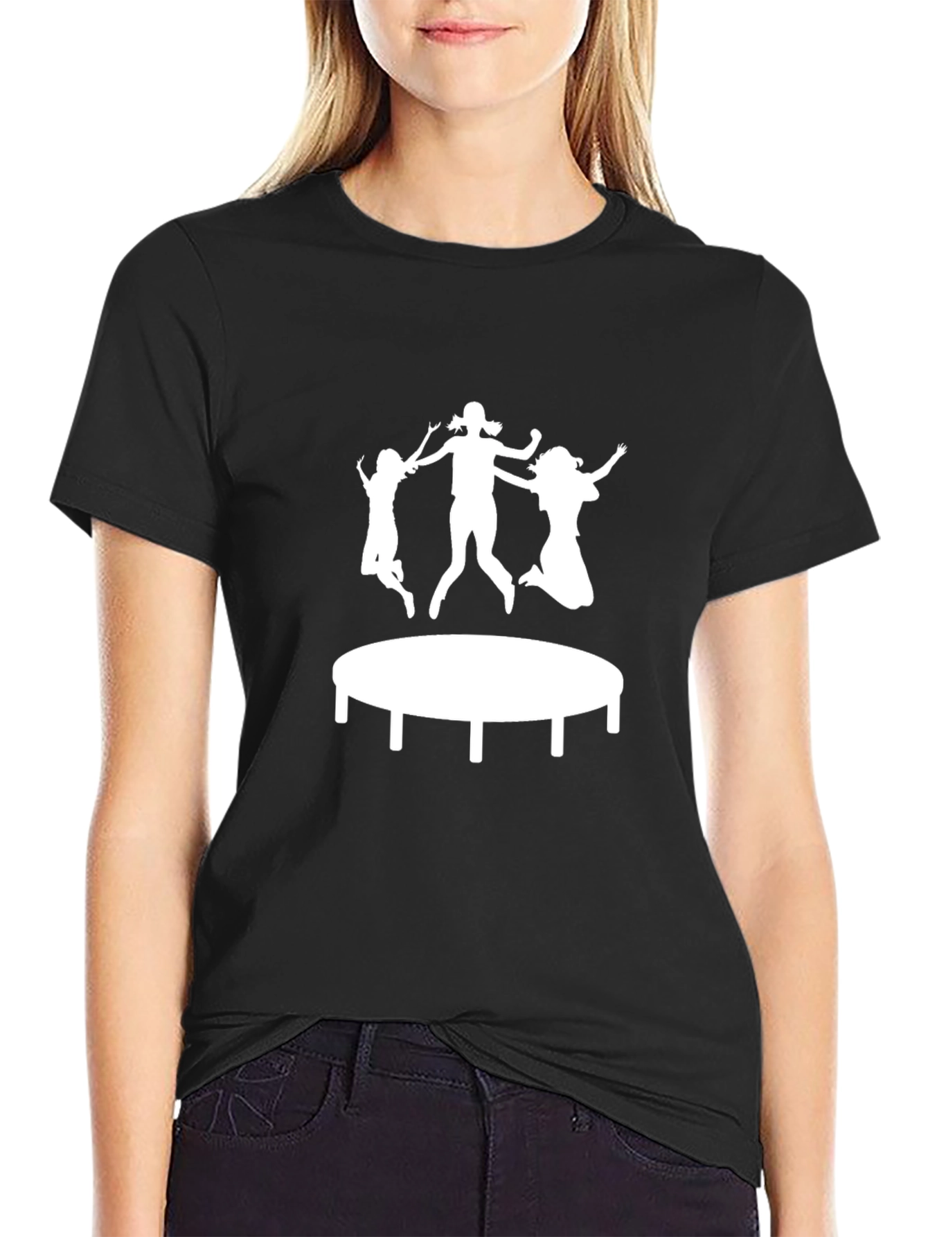 Trampoline Fun T-Shirt - Black Cotton Tee