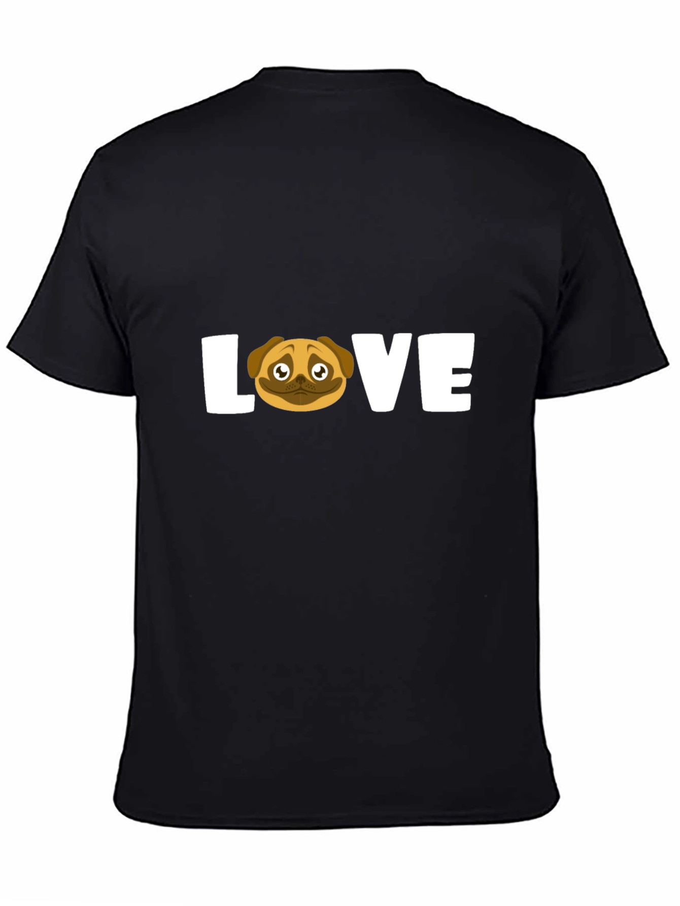 Pug Love Graphic T-Shirt - Unisex Black Tee