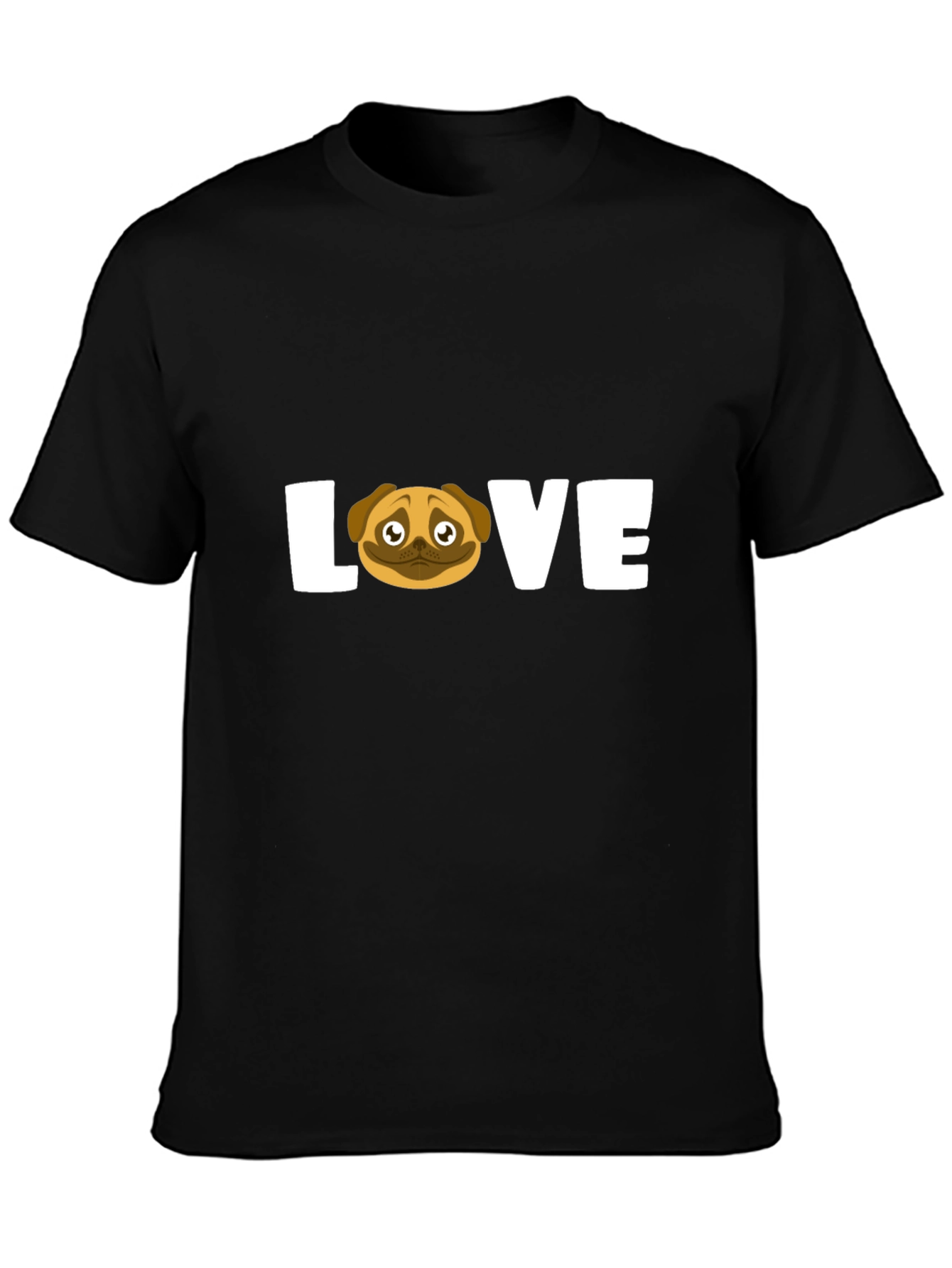 Pug Love Graphic T-Shirt - Unisex Black Tee