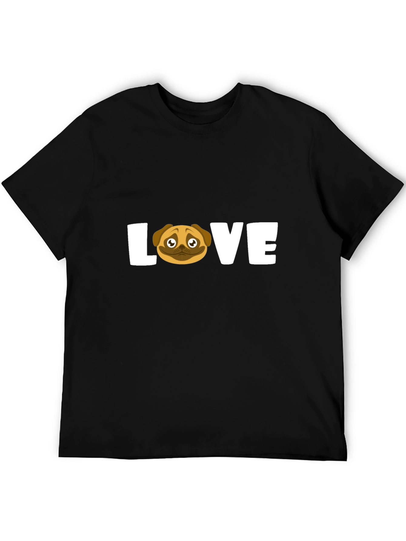 Pug Love Graphic T-Shirt - Unisex Black Tee