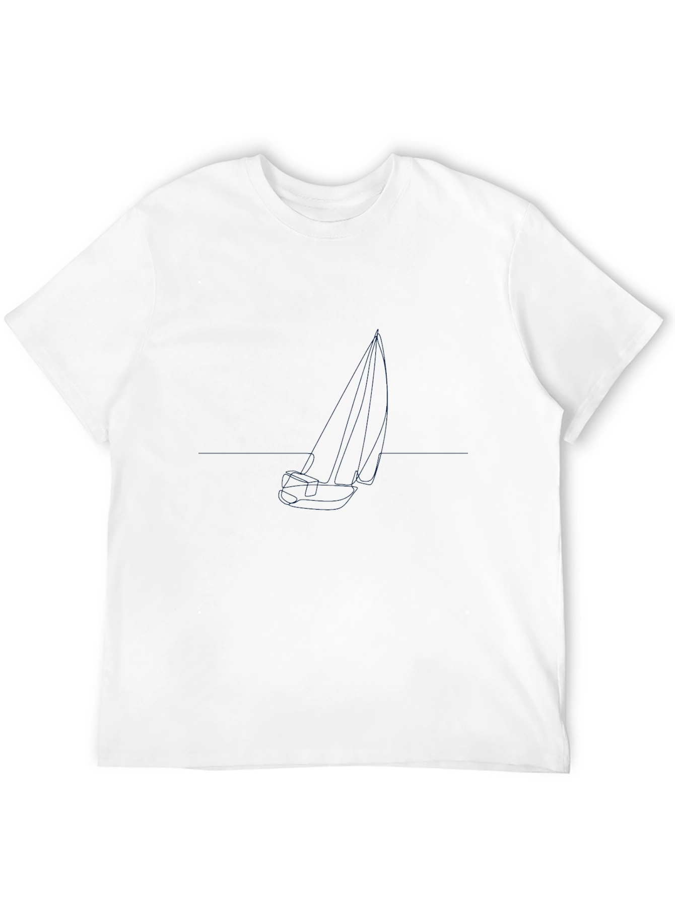 Mens Black Graphic Tee - Sailboat Design