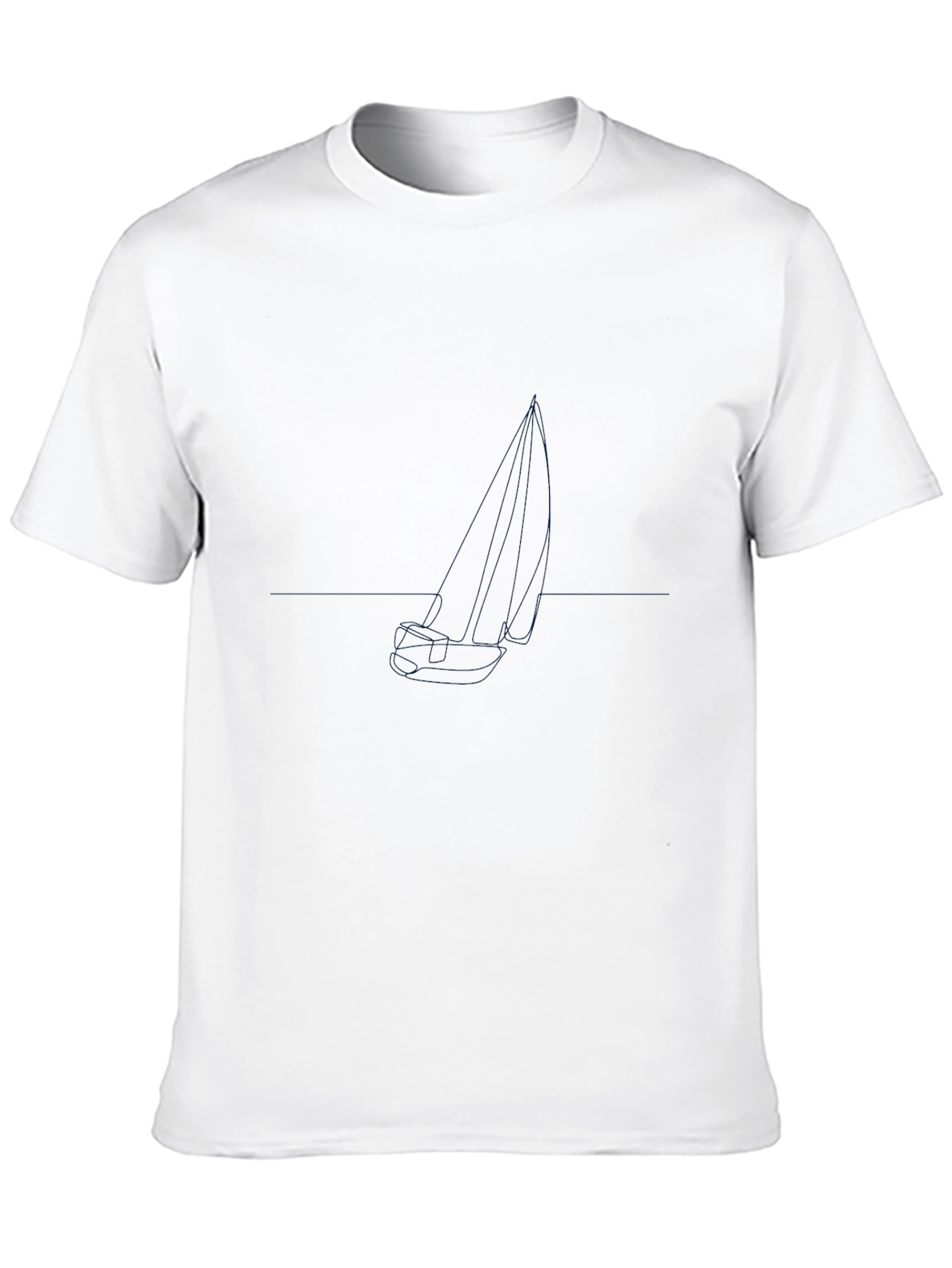 Mens Black Graphic Tee - Sailboat Design