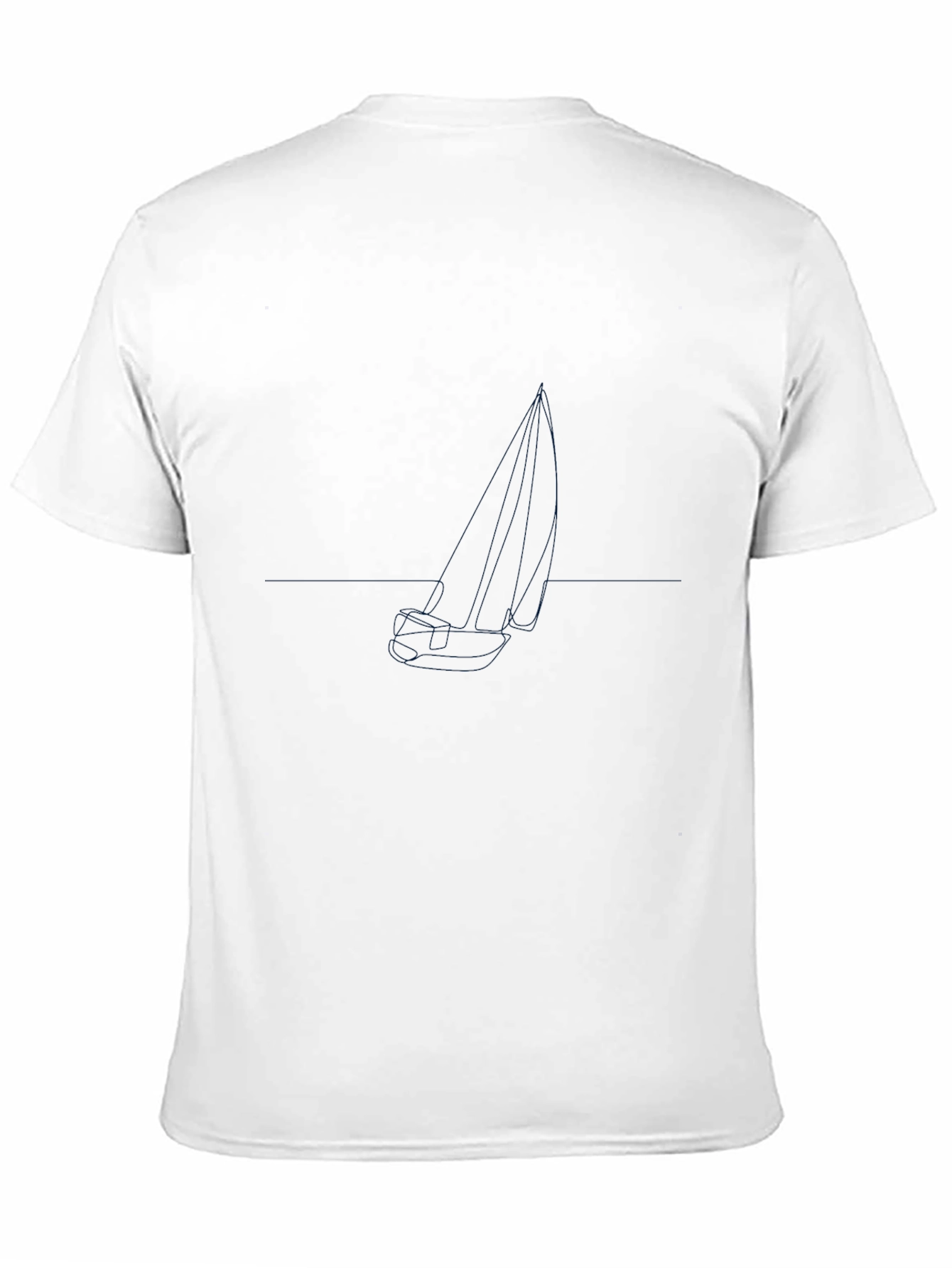 Mens Black Graphic Tee - Sailboat Design