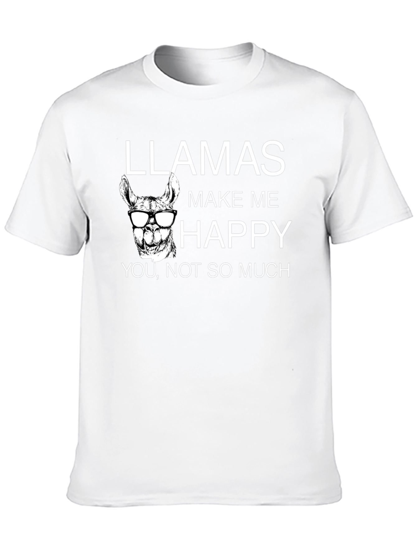 Llamas Make Me Happy T-Shirt - Funny Graphic Tee