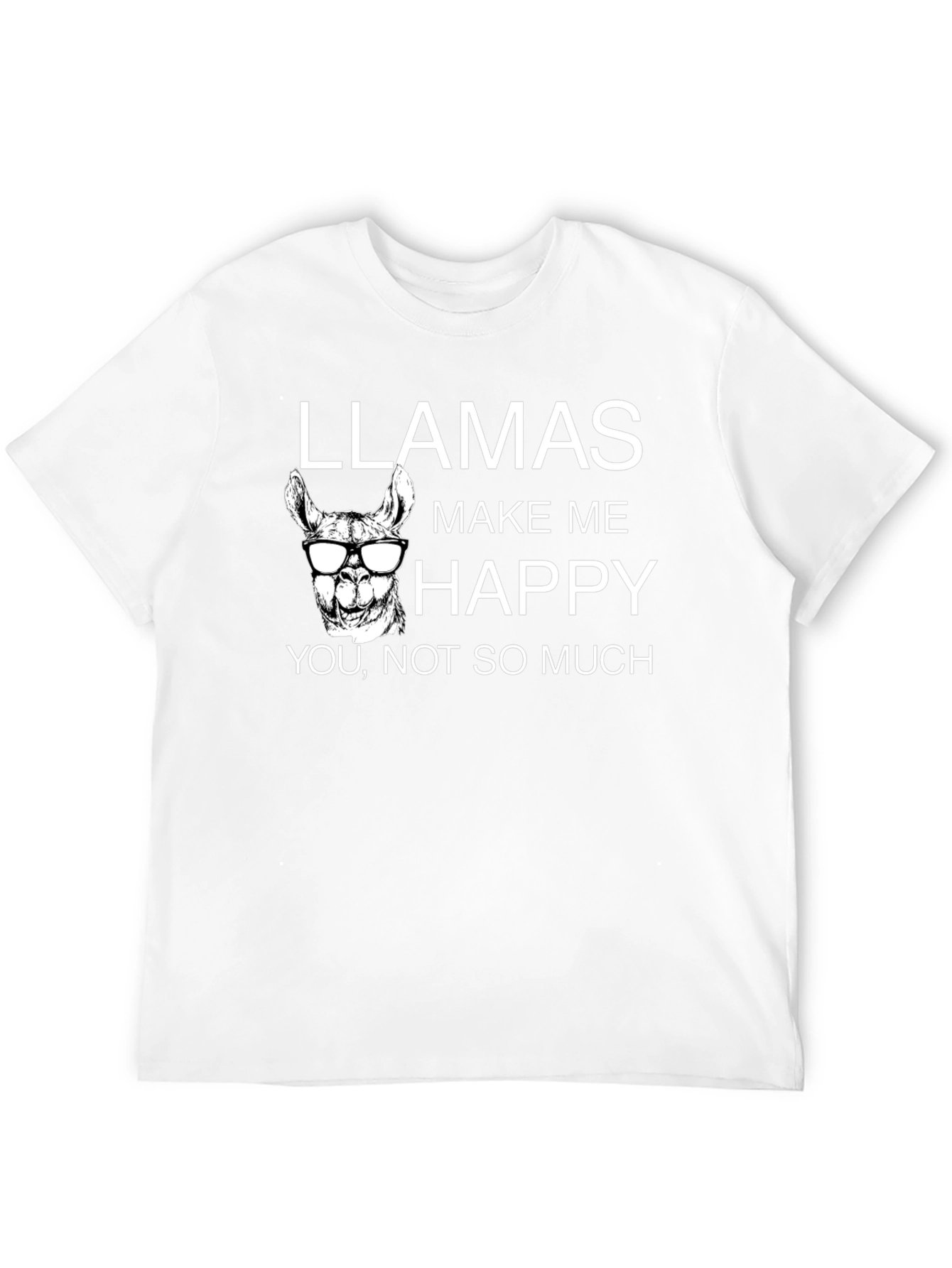 Llamas Make Me Happy T-Shirt - Funny Graphic Tee