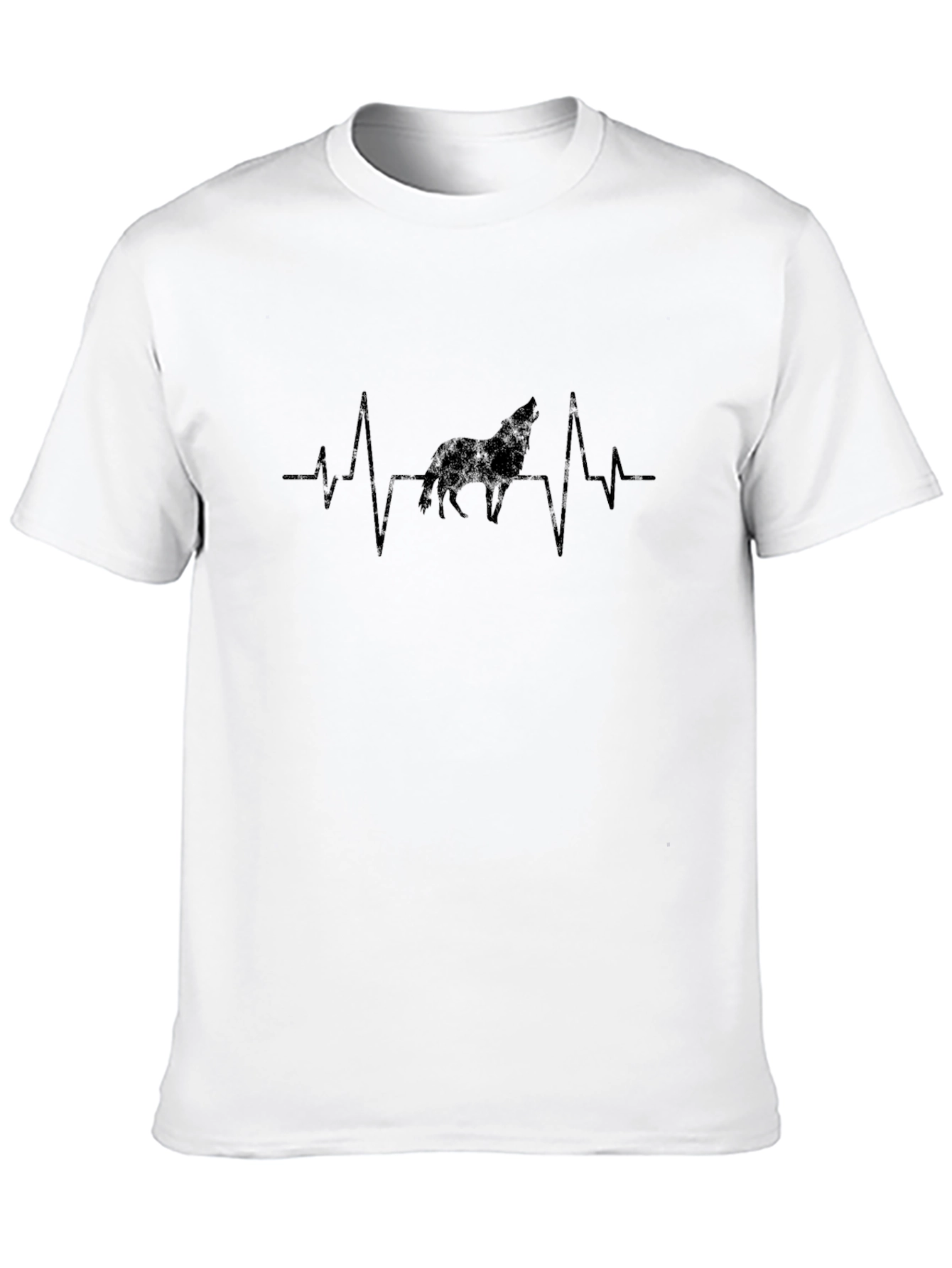 Wolf Heartbeat T-Shirt - Black Graphic Tee