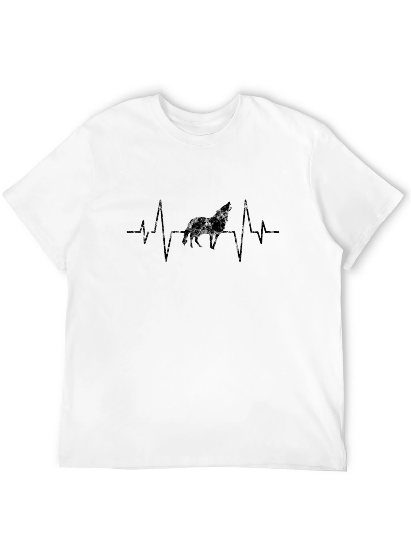 Wolf Heartbeat T-Shirt - Black Graphic Tee