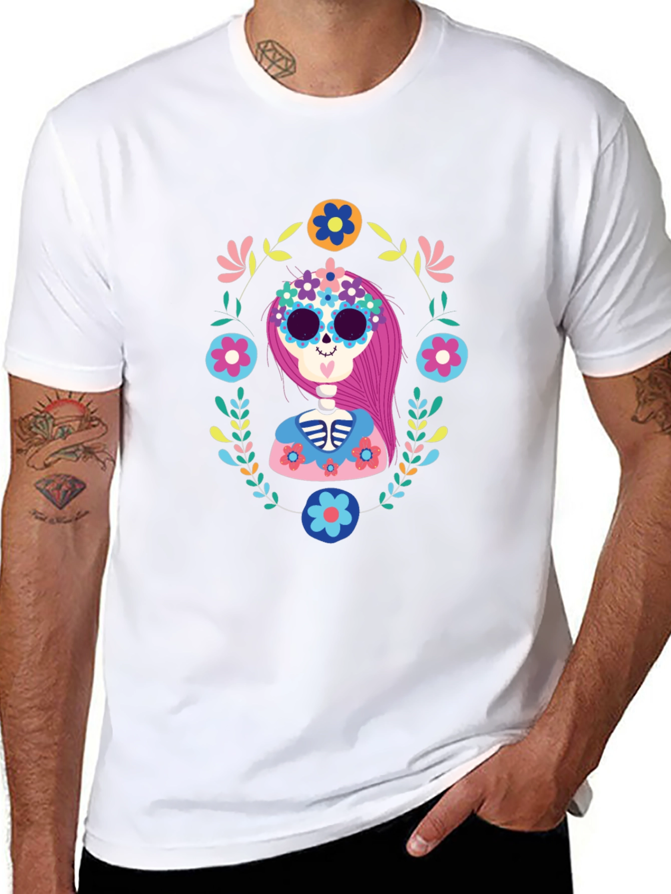 Day of the Dead Sugar Skull Graphic Tee