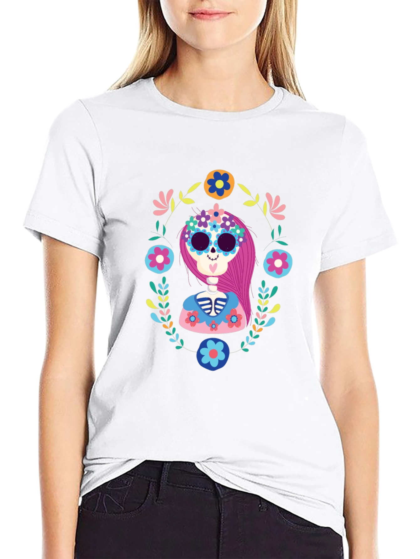 Day of the Dead Sugar Skull Graphic Tee