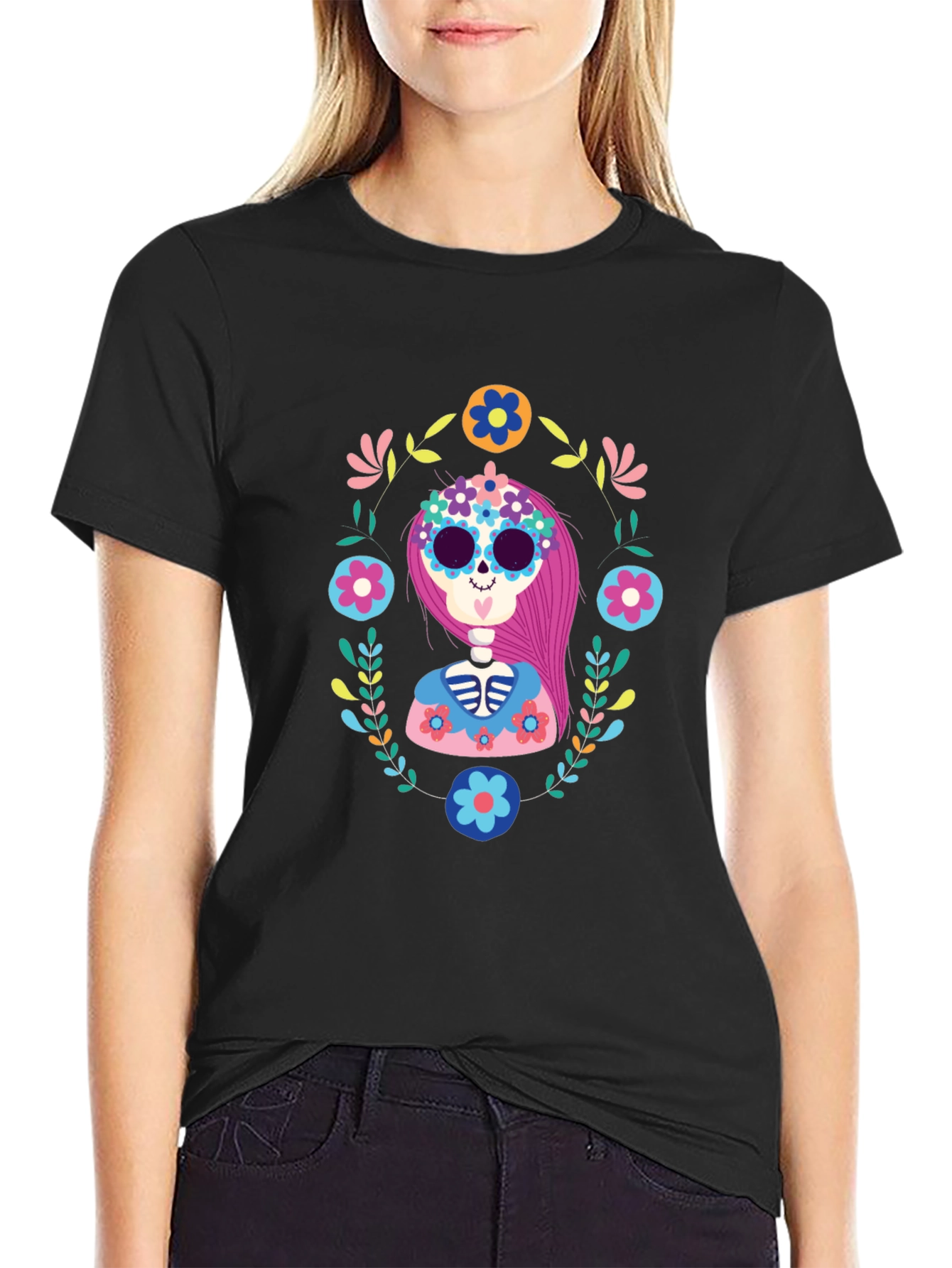 Day of the Dead Sugar Skull Graphic Tee
