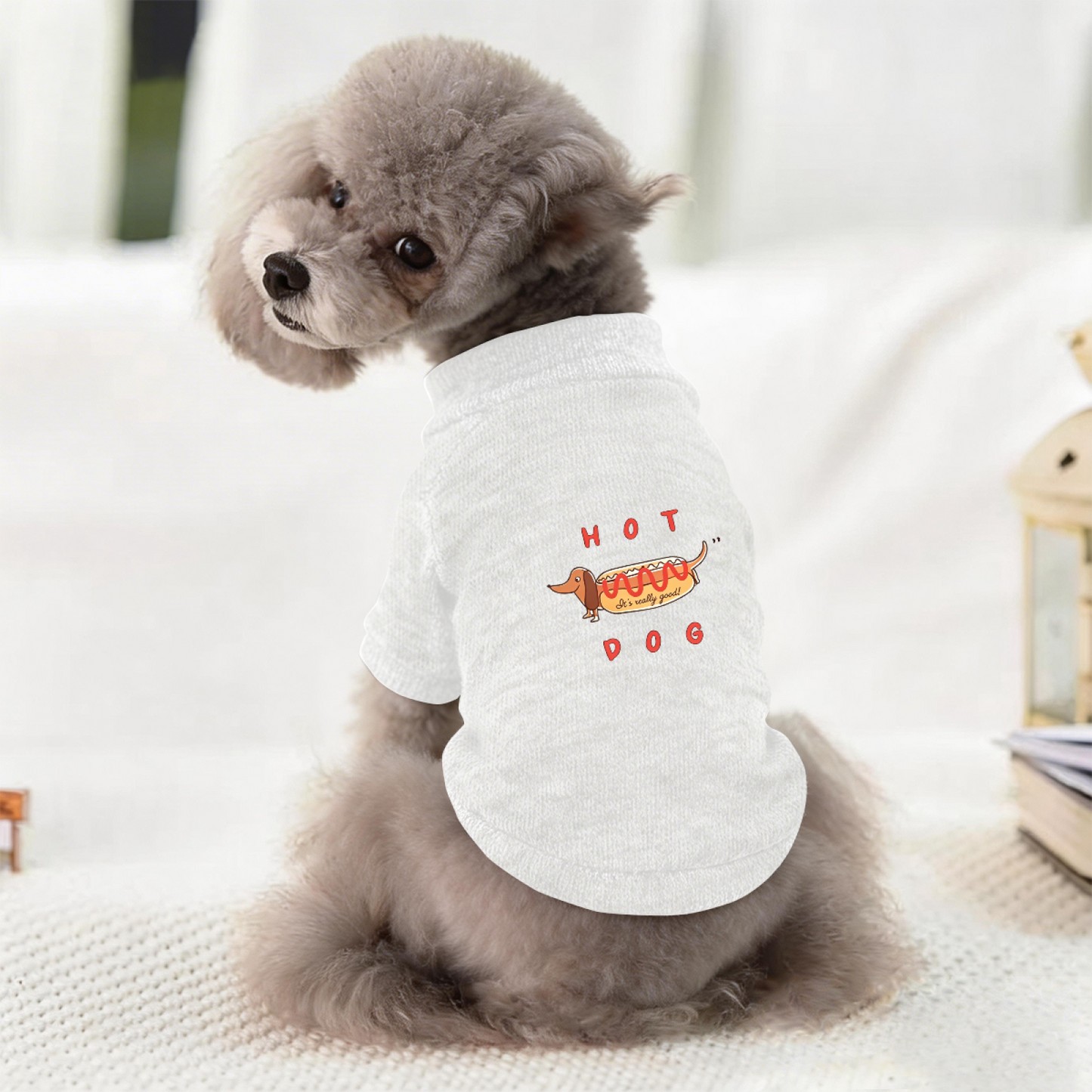 HOT DOG Funny Cartoon Pet Cardigan Sweater