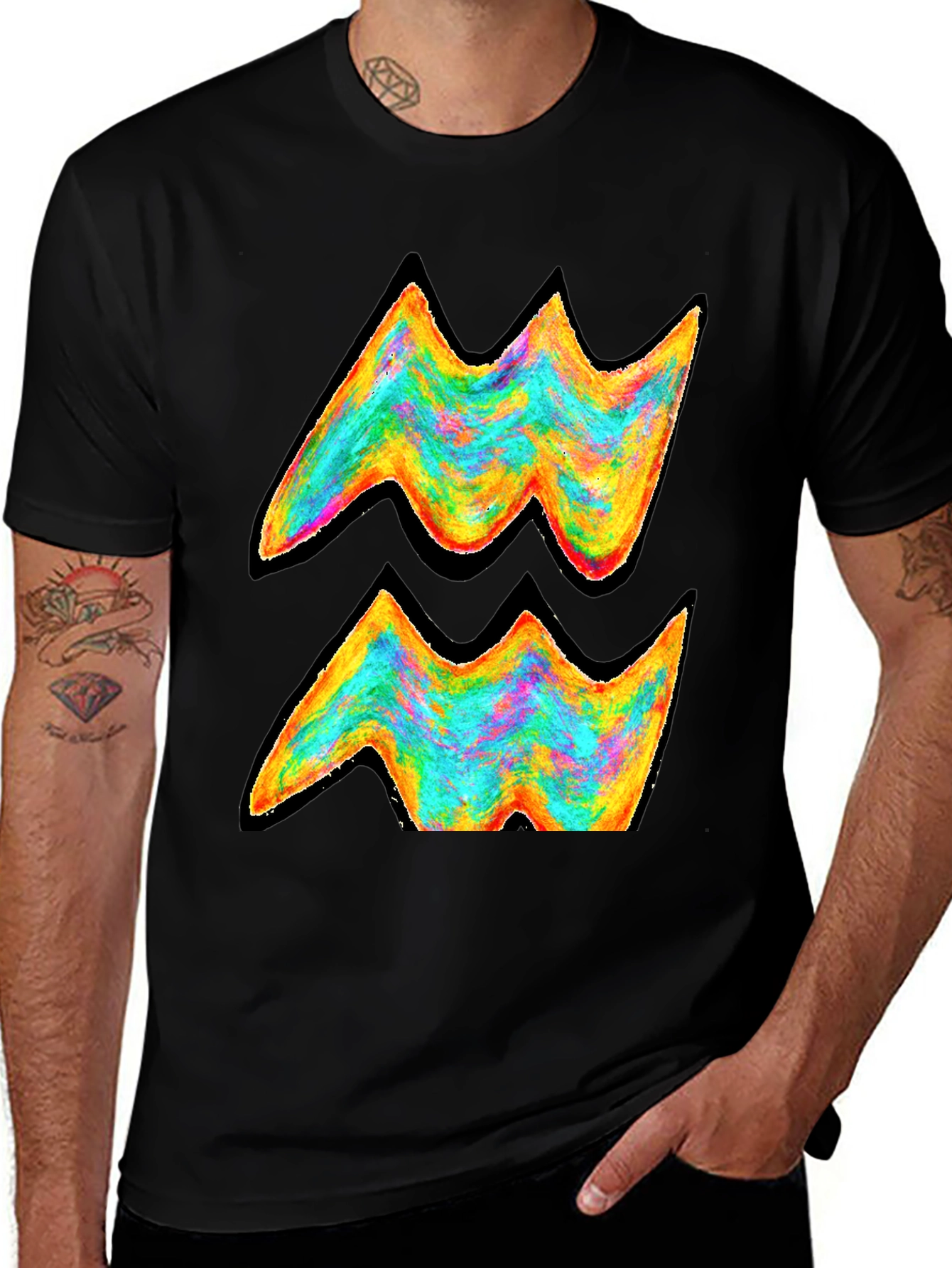 Aquarius Zodiac Rainbow Graphic Tee