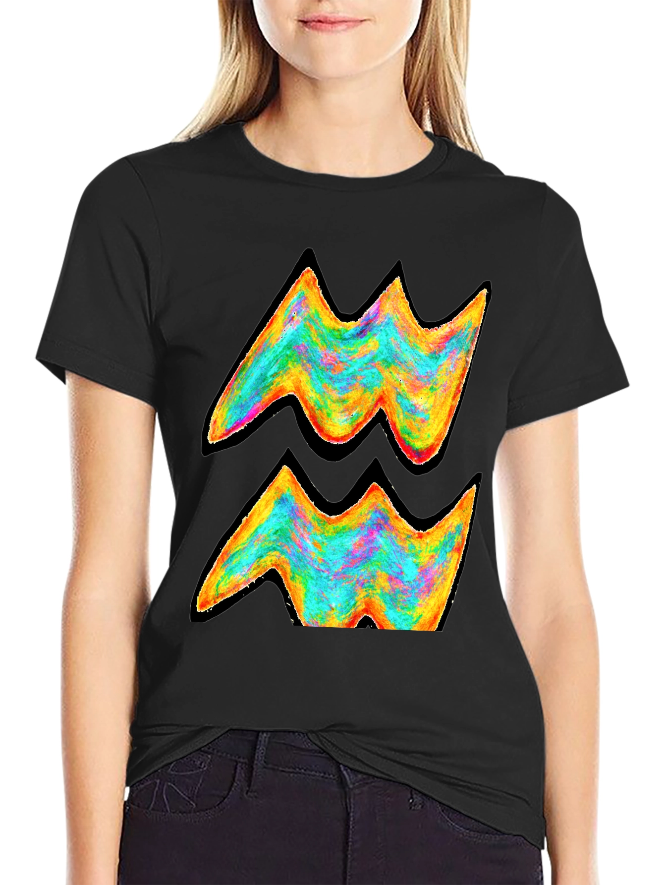 Aquarius Zodiac Rainbow Graphic Tee
