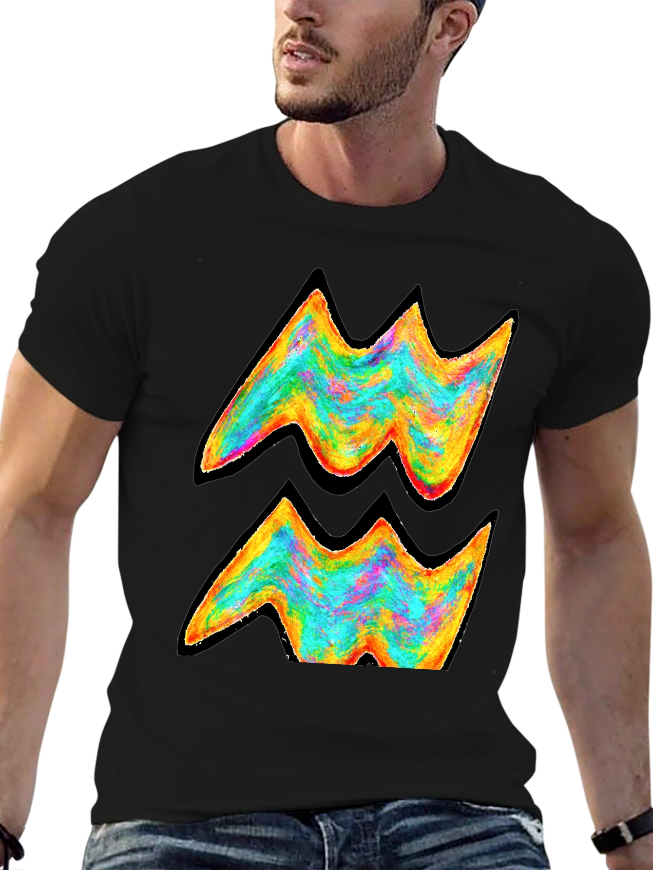Aquarius Zodiac Rainbow Graphic Tee
