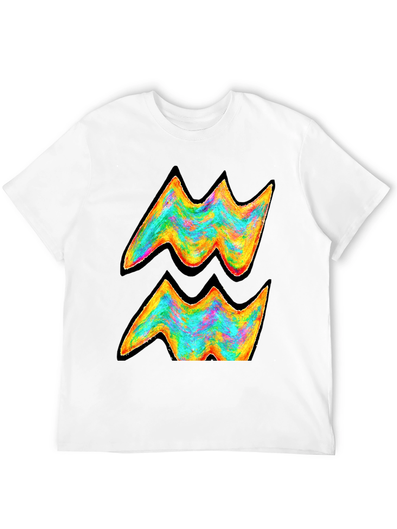 Aquarius Zodiac Rainbow Graphic Tee