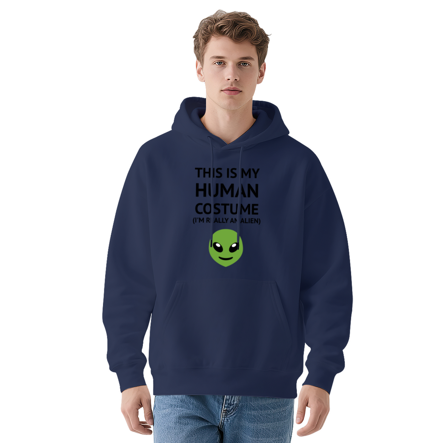 Funny Alien This Is My Human Costume Hoodie, Unisex Comfort Daily Outfit