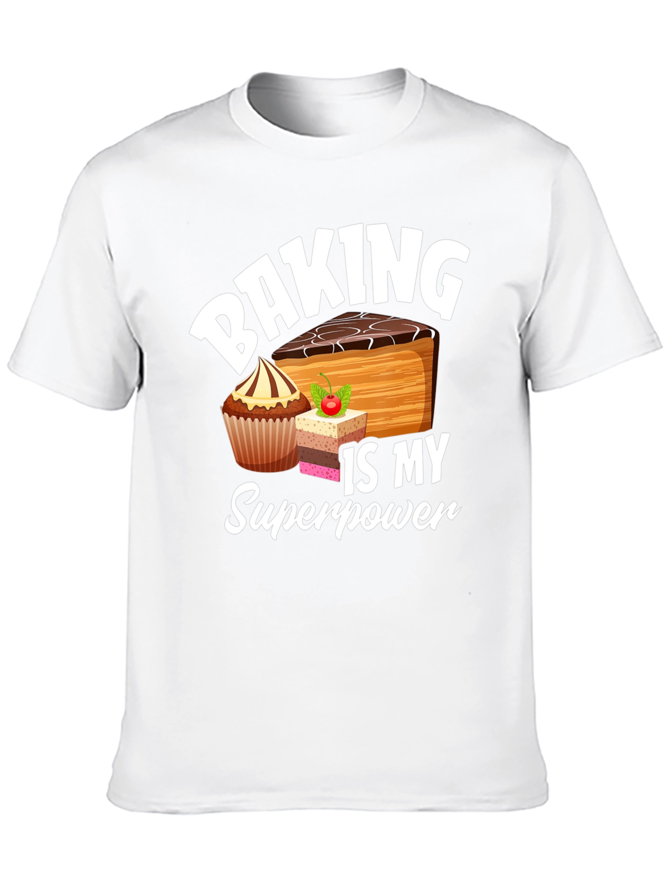 Baking is My Superpower Black Graphic T-Shirt