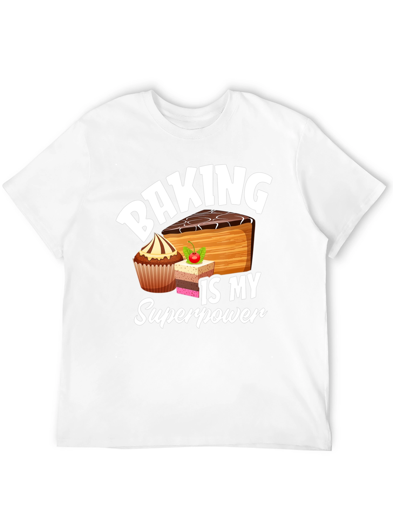 Baking is My Superpower Black Graphic T-Shirt