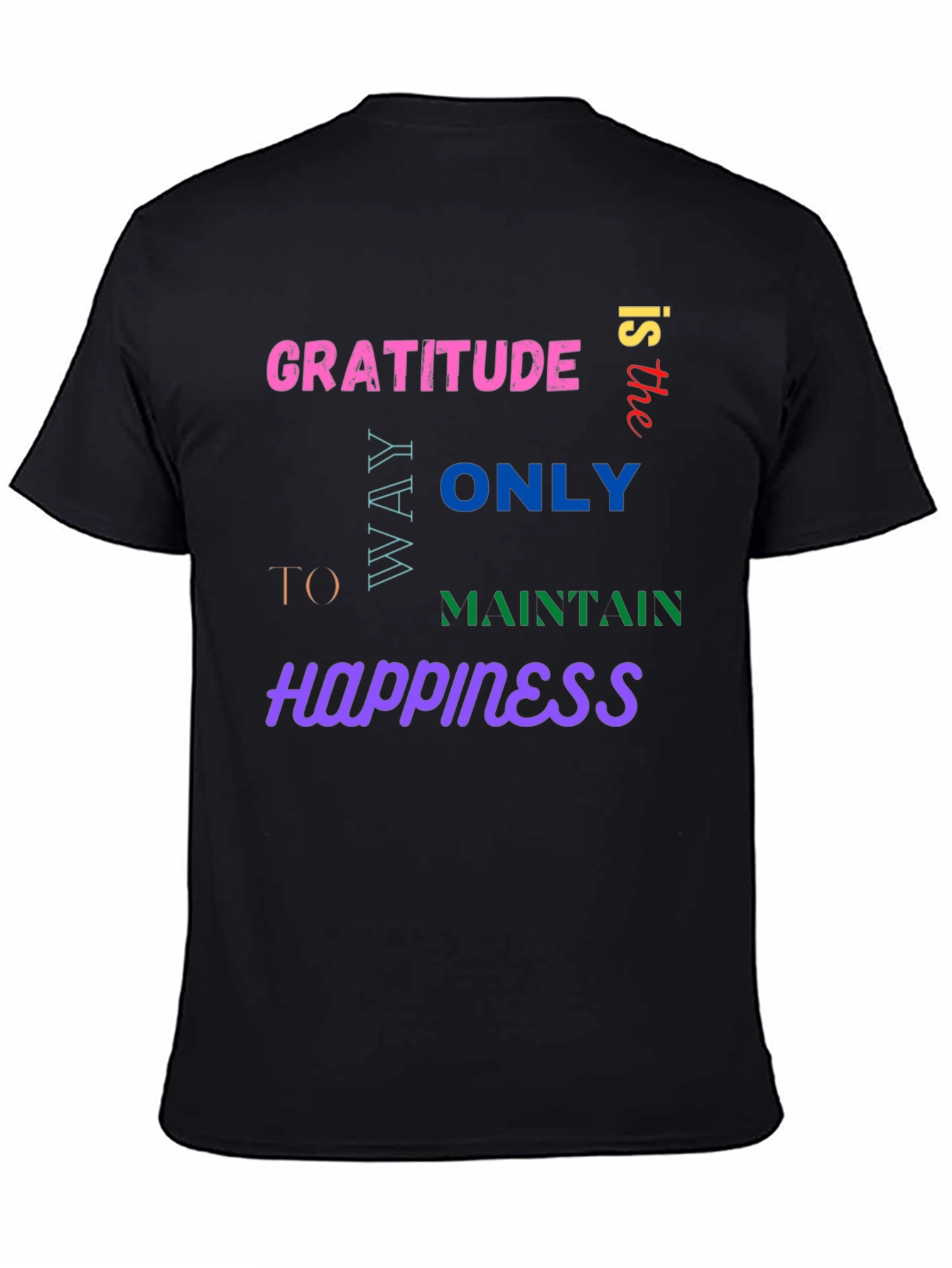 Gratitude Happiness Graphic Tee - Trendy Comfort