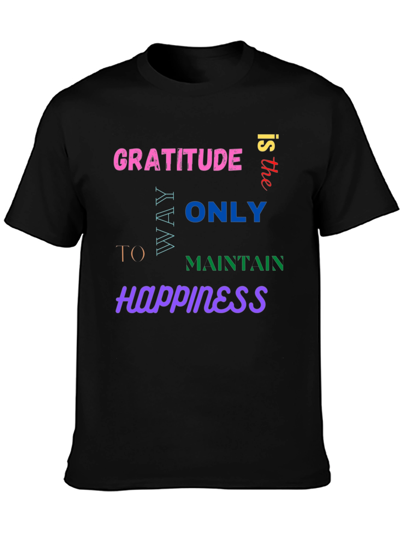 Gratitude Happiness Graphic Tee - Trendy Comfort