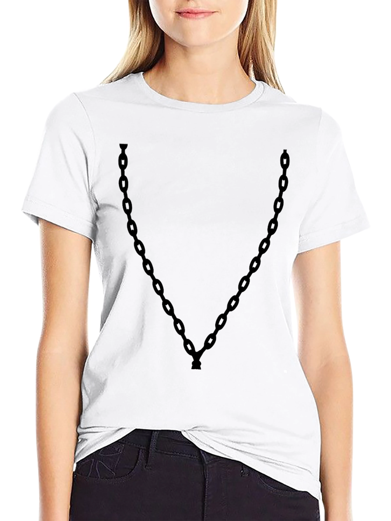 Mens Black Chain Graphic Tee
