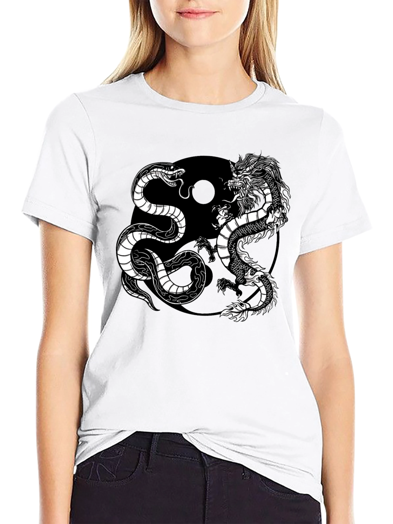Yin Yang Dragon Snake T-Shirt - Balance & Harmony