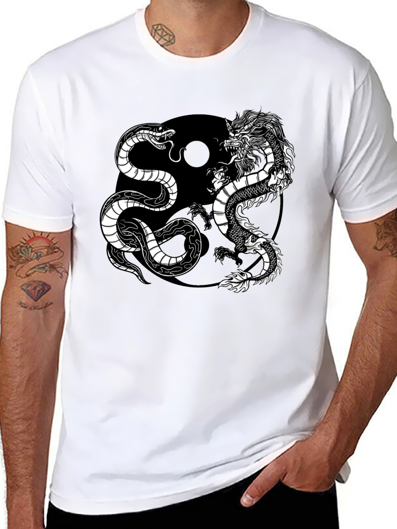 Yin Yang Dragon Snake T-Shirt - Balance & Harmony