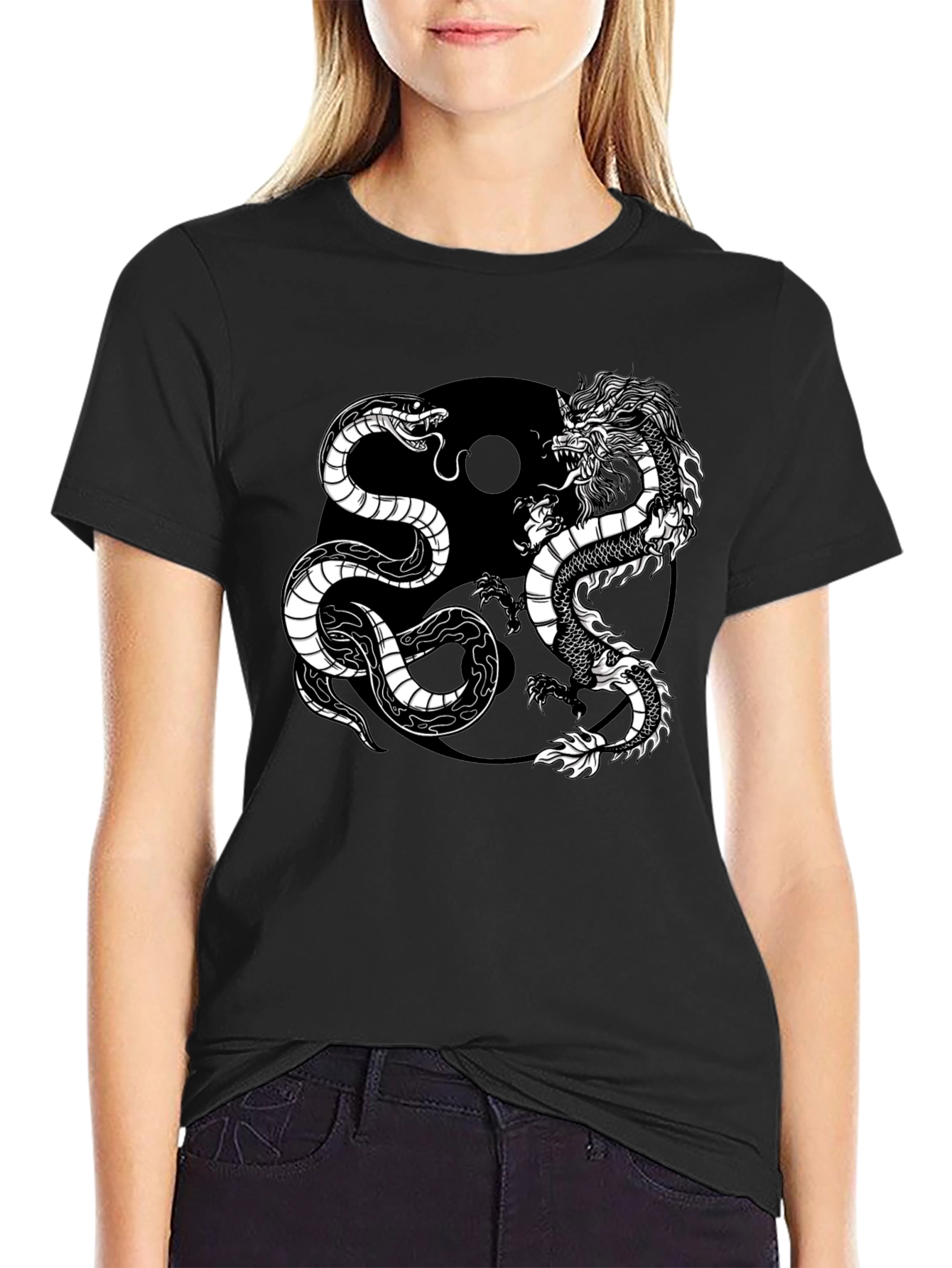 Yin Yang Dragon Snake T-Shirt - Balance & Harmony