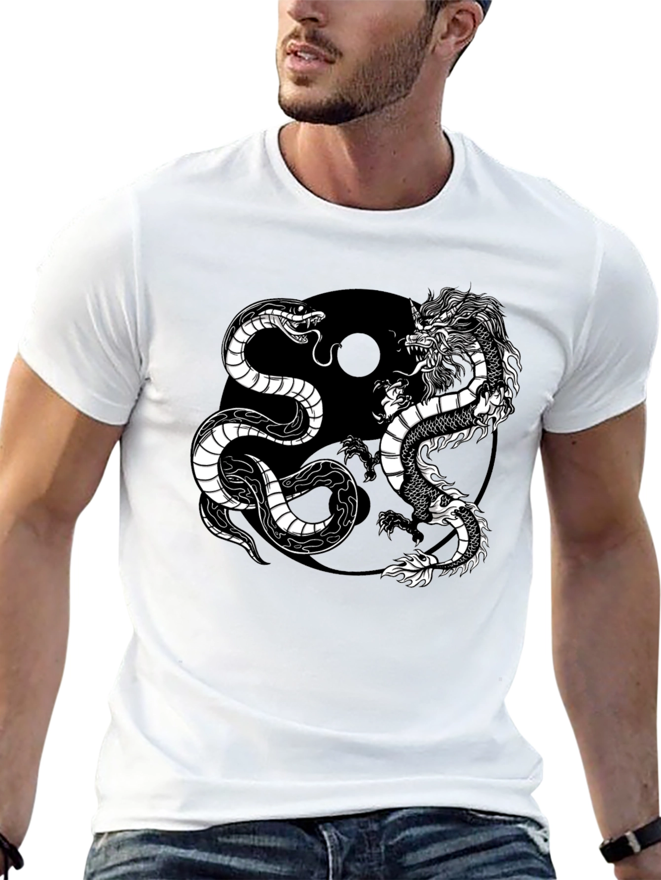 Yin Yang Dragon Snake T-Shirt - Balance & Harmony