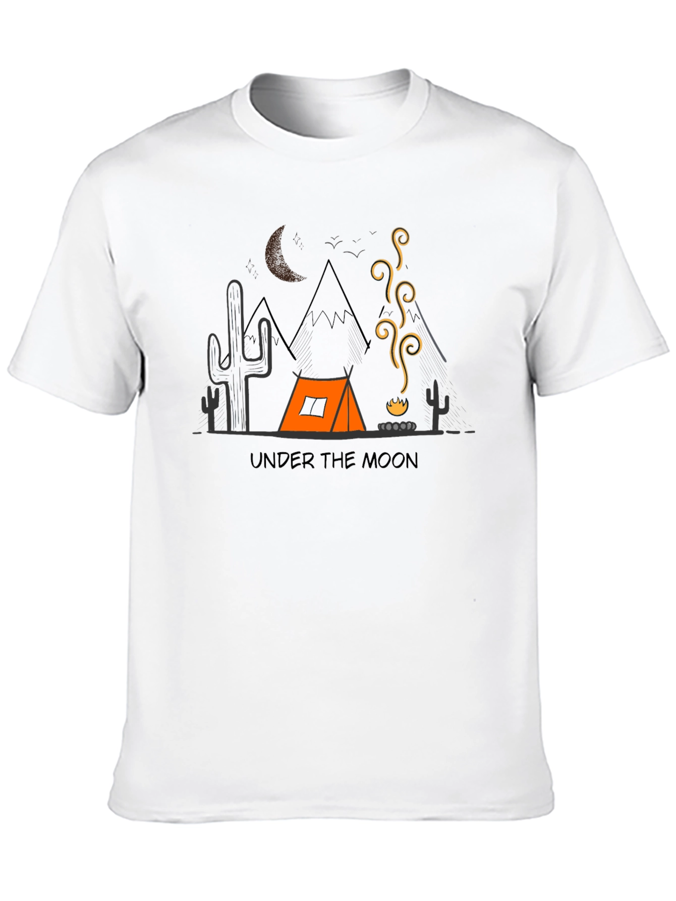 Under the Moon Camping Graphic Tee - Black