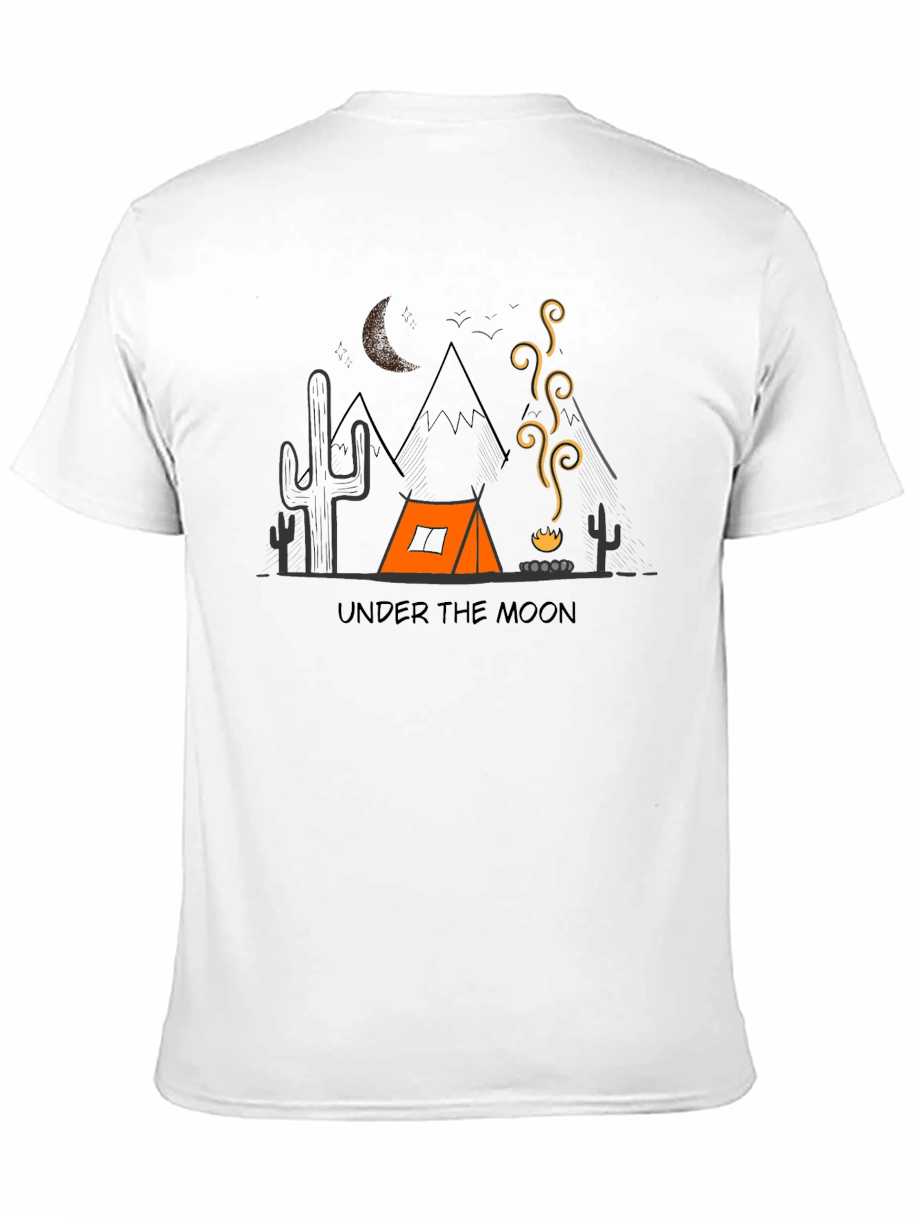 Under the Moon Camping Graphic Tee - Black