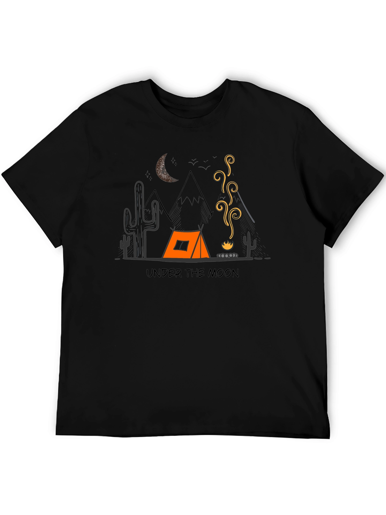 Under the Moon Camping Graphic Tee - Black