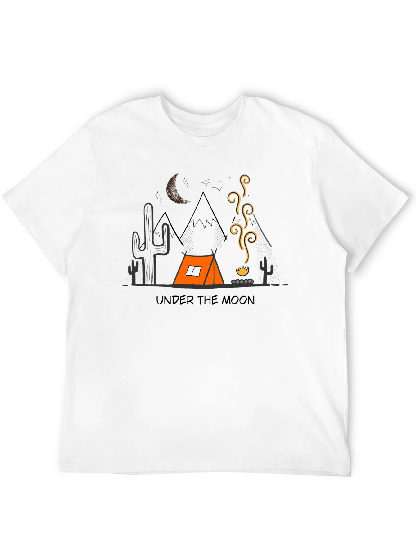 Under the Moon Camping Graphic Tee - Black