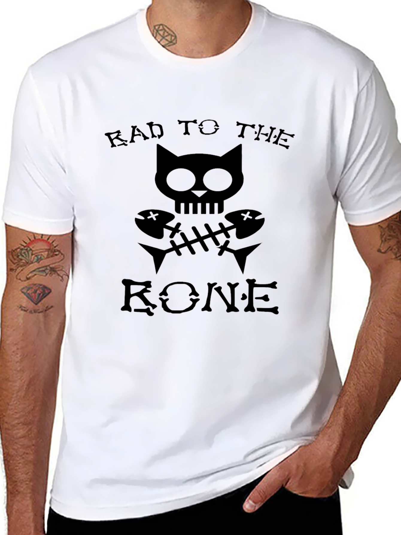 Bad to the Bone Cat T-Shirt - Black