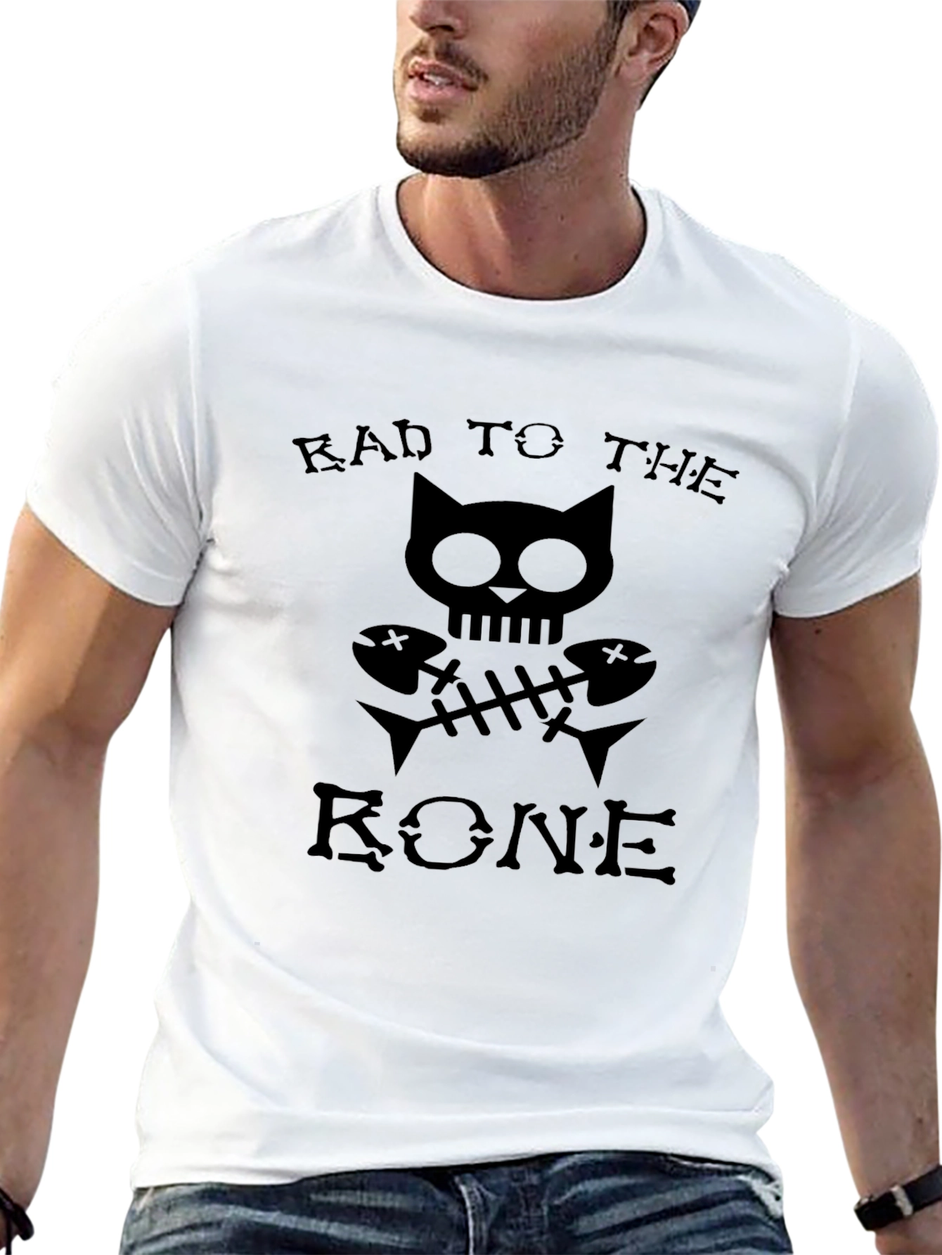 Bad to the Bone Cat T-Shirt - Black