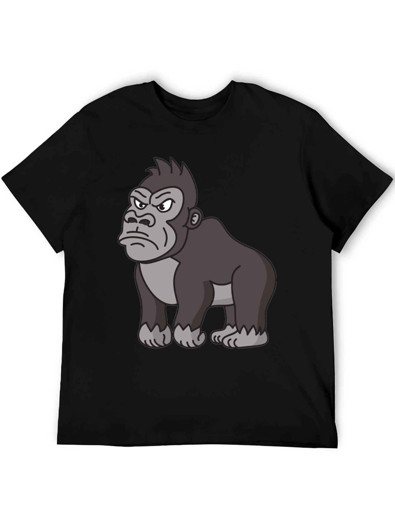 Grumpy Gorilla Graphic T-Shirt - Black Cotton Tee