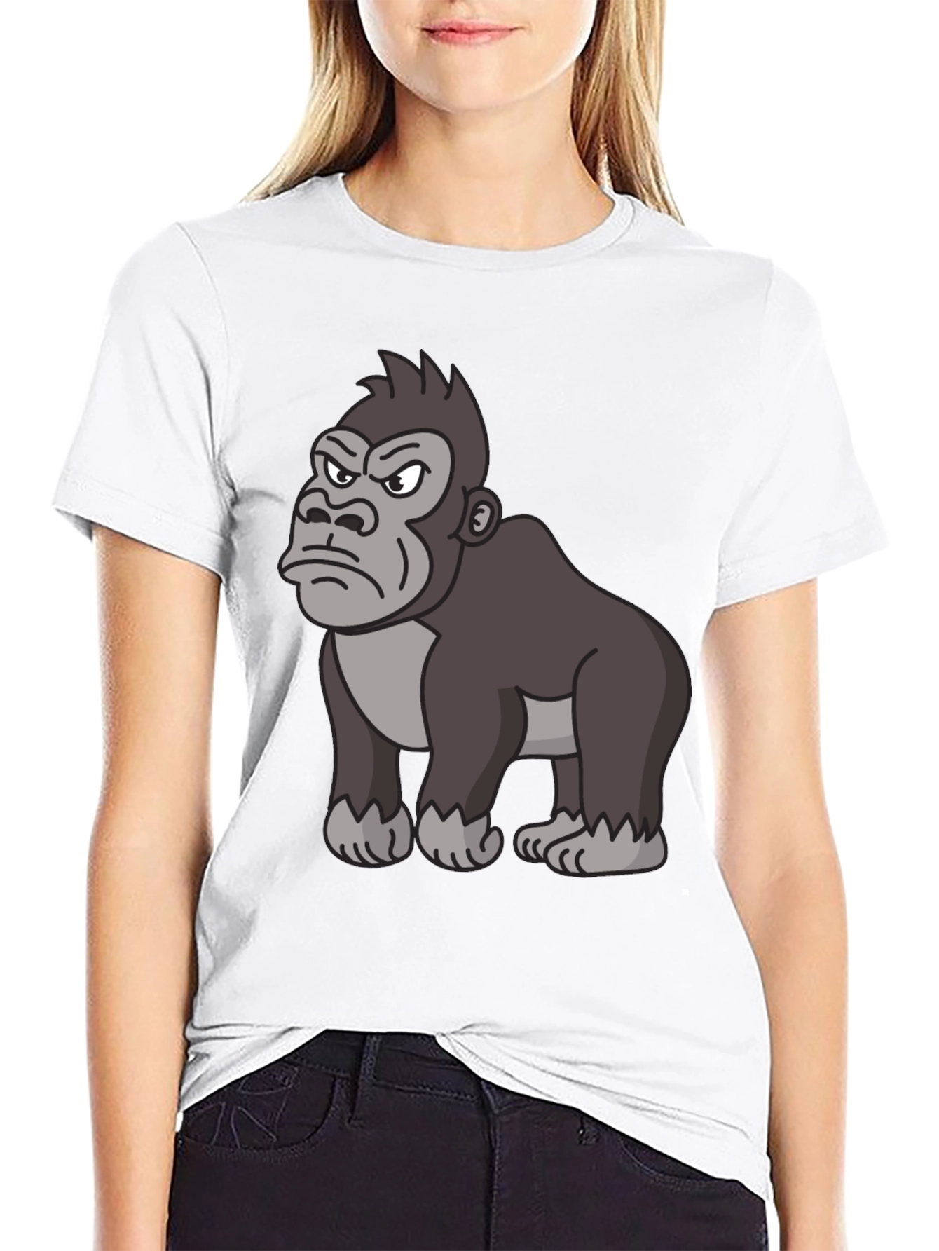 Grumpy Gorilla Graphic T-Shirt - Black Cotton Tee