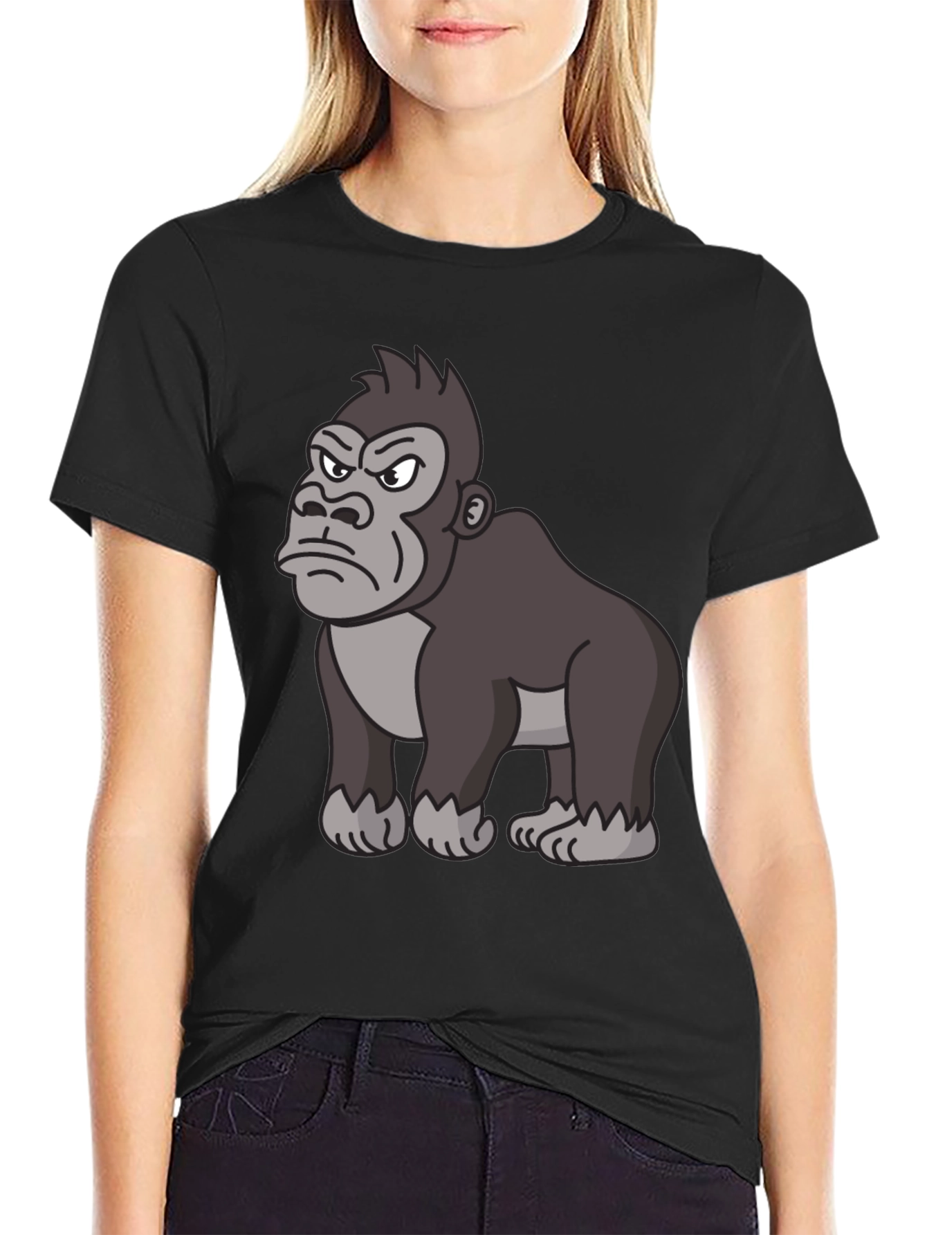 Grumpy Gorilla Graphic T-Shirt - Black Cotton Tee