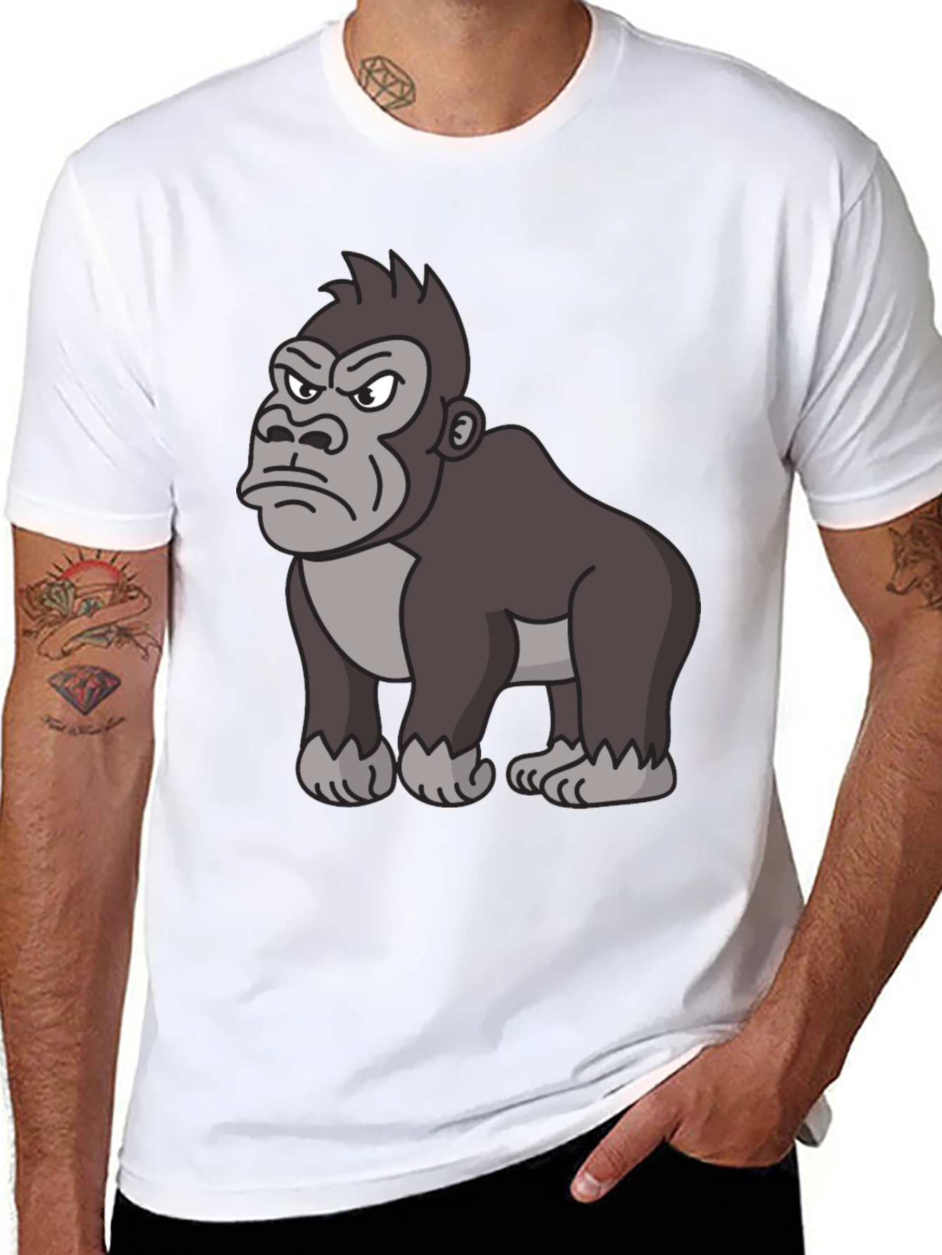 Grumpy Gorilla Graphic T-Shirt - Black Cotton Tee