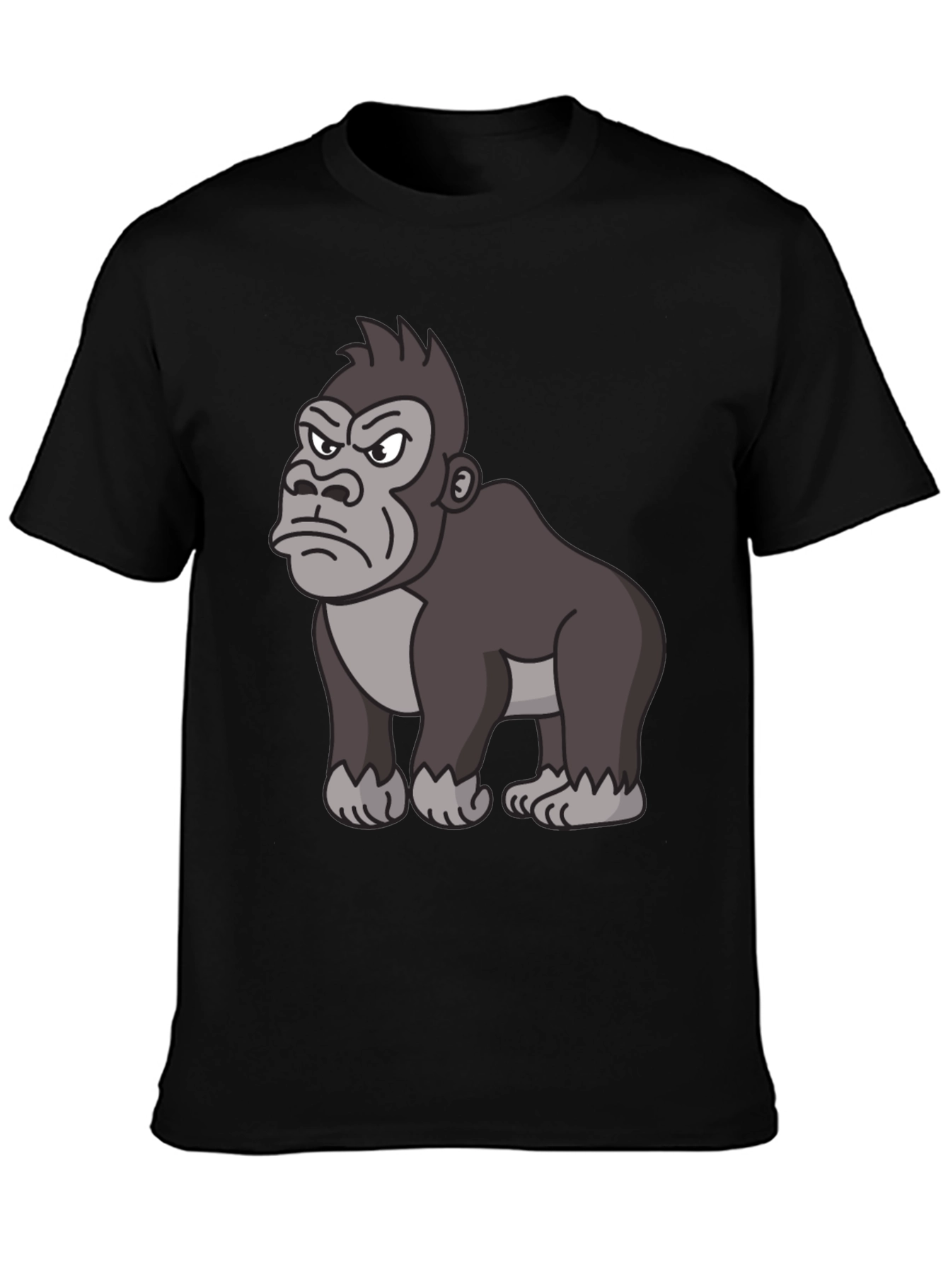 Grumpy Gorilla Graphic T-Shirt - Black Cotton Tee