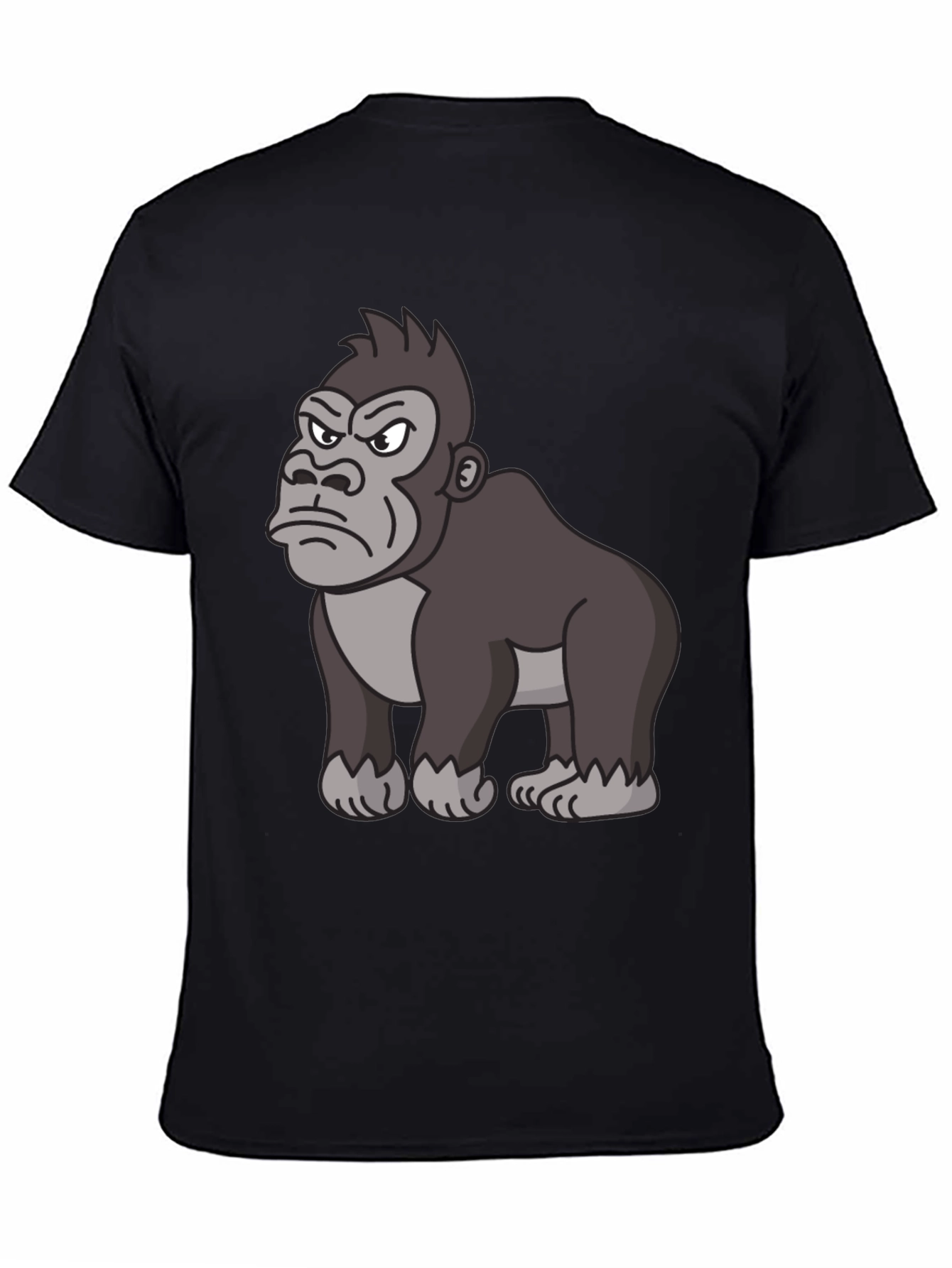 Grumpy Gorilla Graphic T-Shirt - Black Cotton Tee