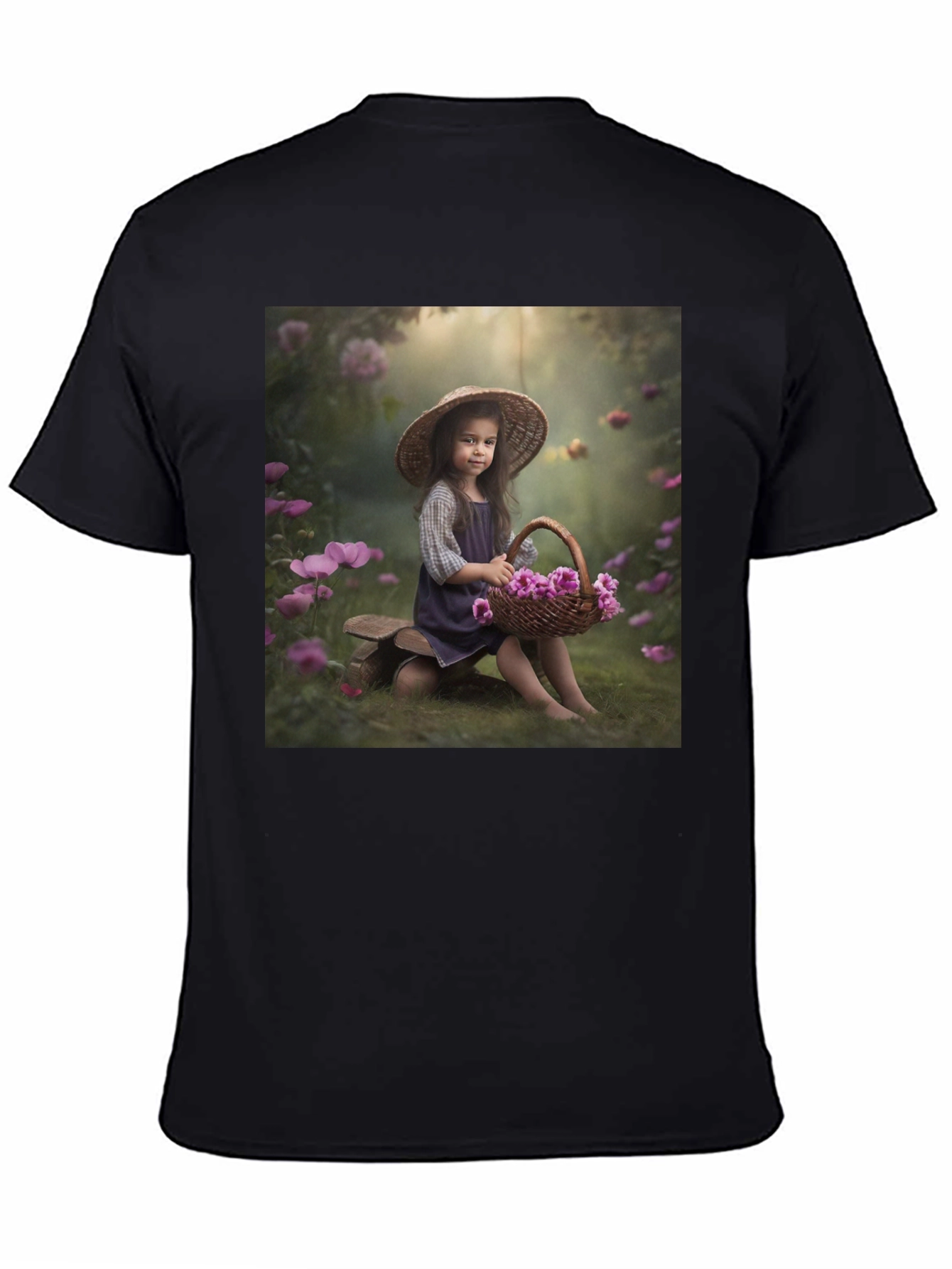Charming Girl with Flowers T-Shirt