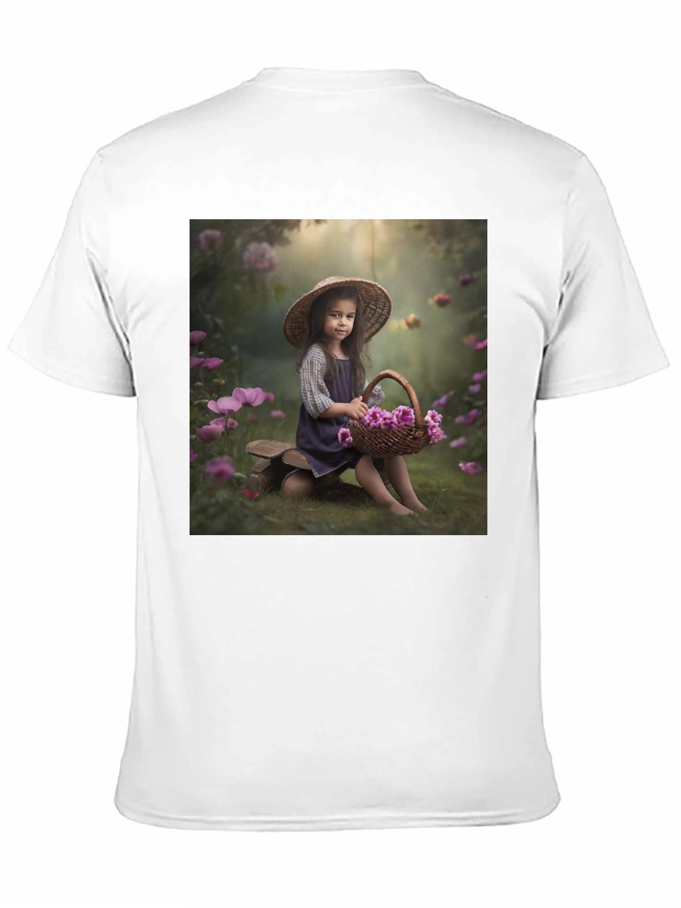 Charming Girl with Flowers T-Shirt