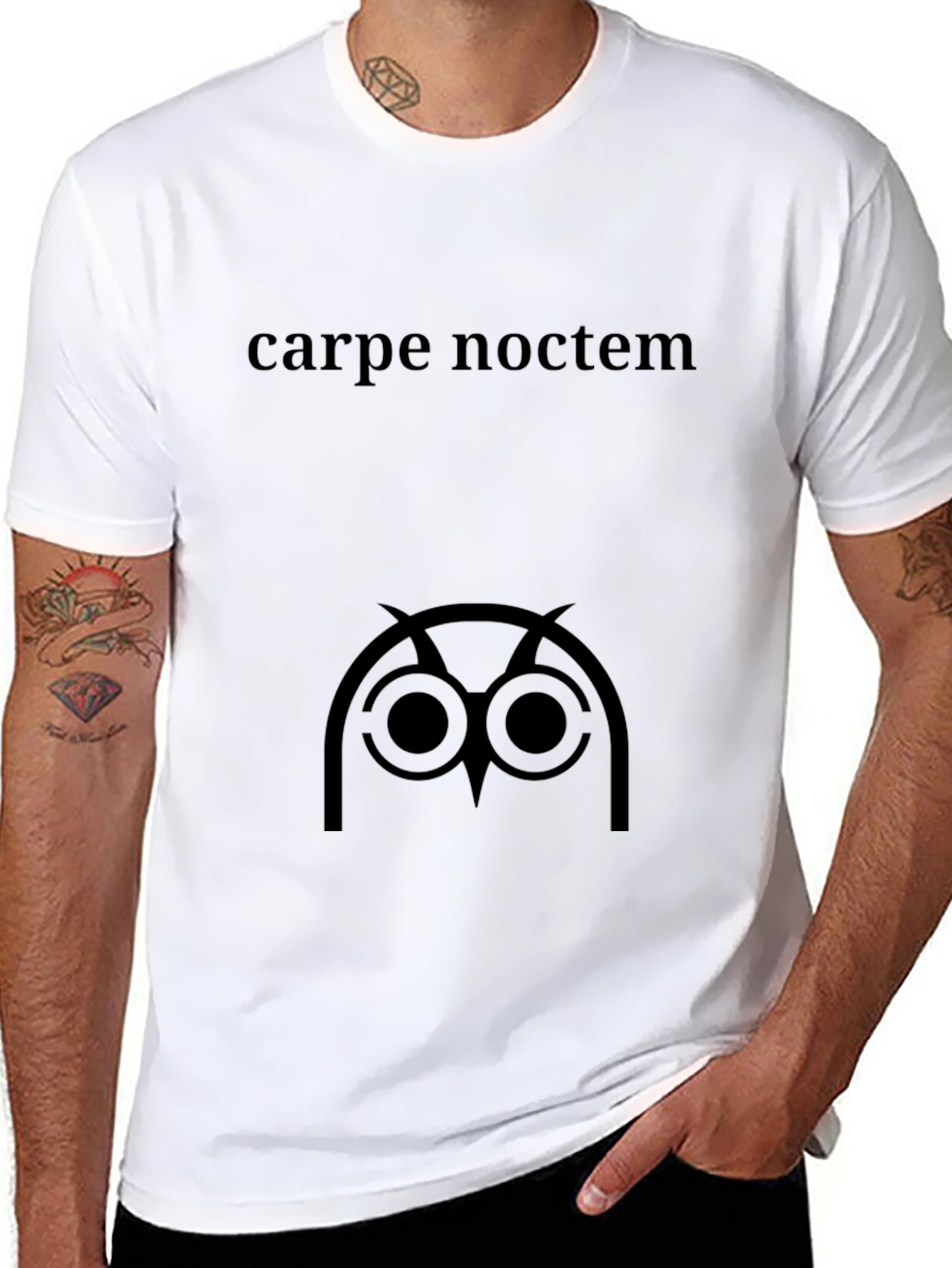 Carpe Noctem Owl T-Shirt - Black Cotton Tee