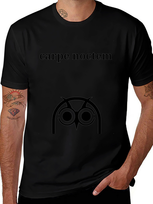 Carpe Noctem Owl T-Shirt - Black Cotton Tee