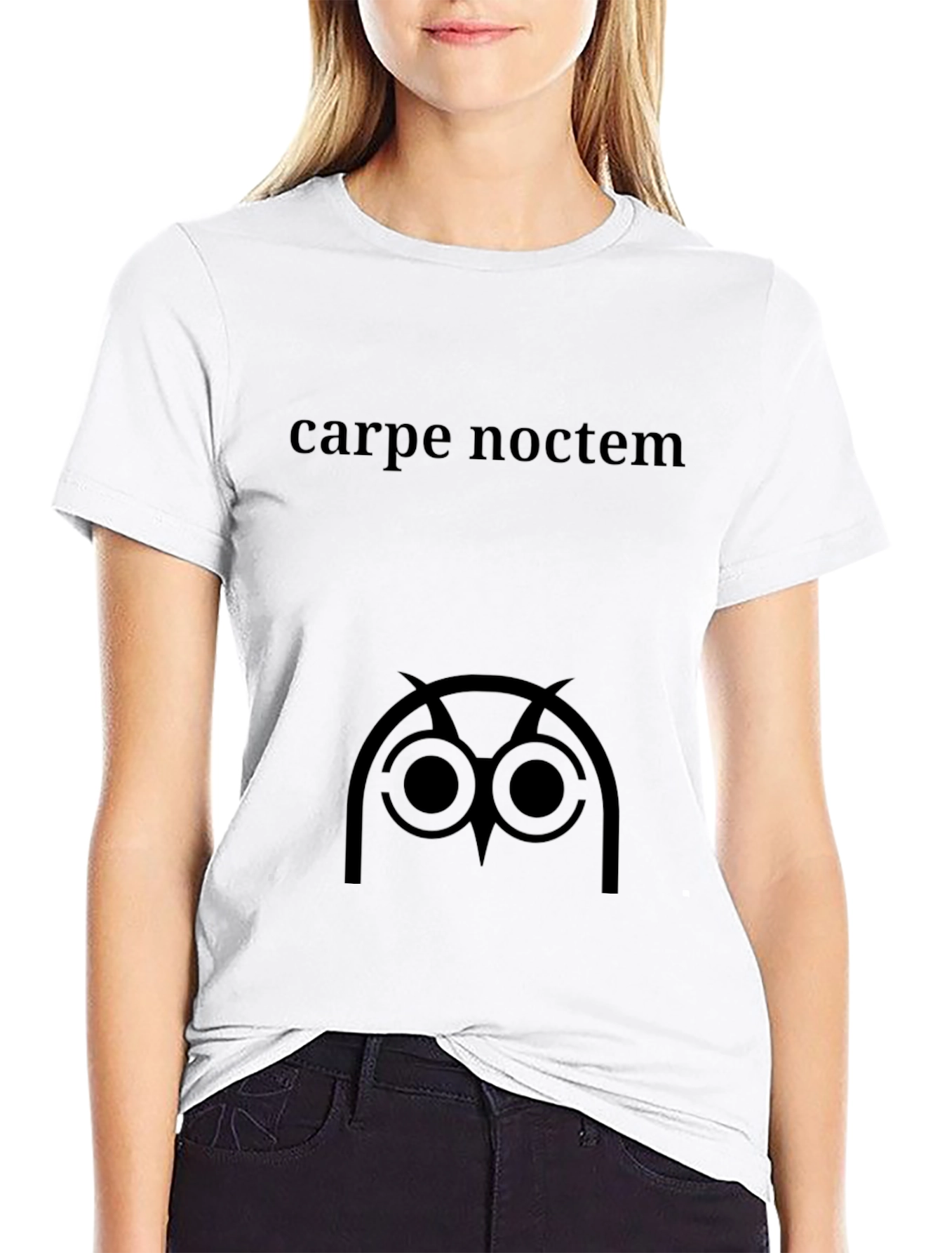 Carpe Noctem Owl T-Shirt - Black Cotton Tee