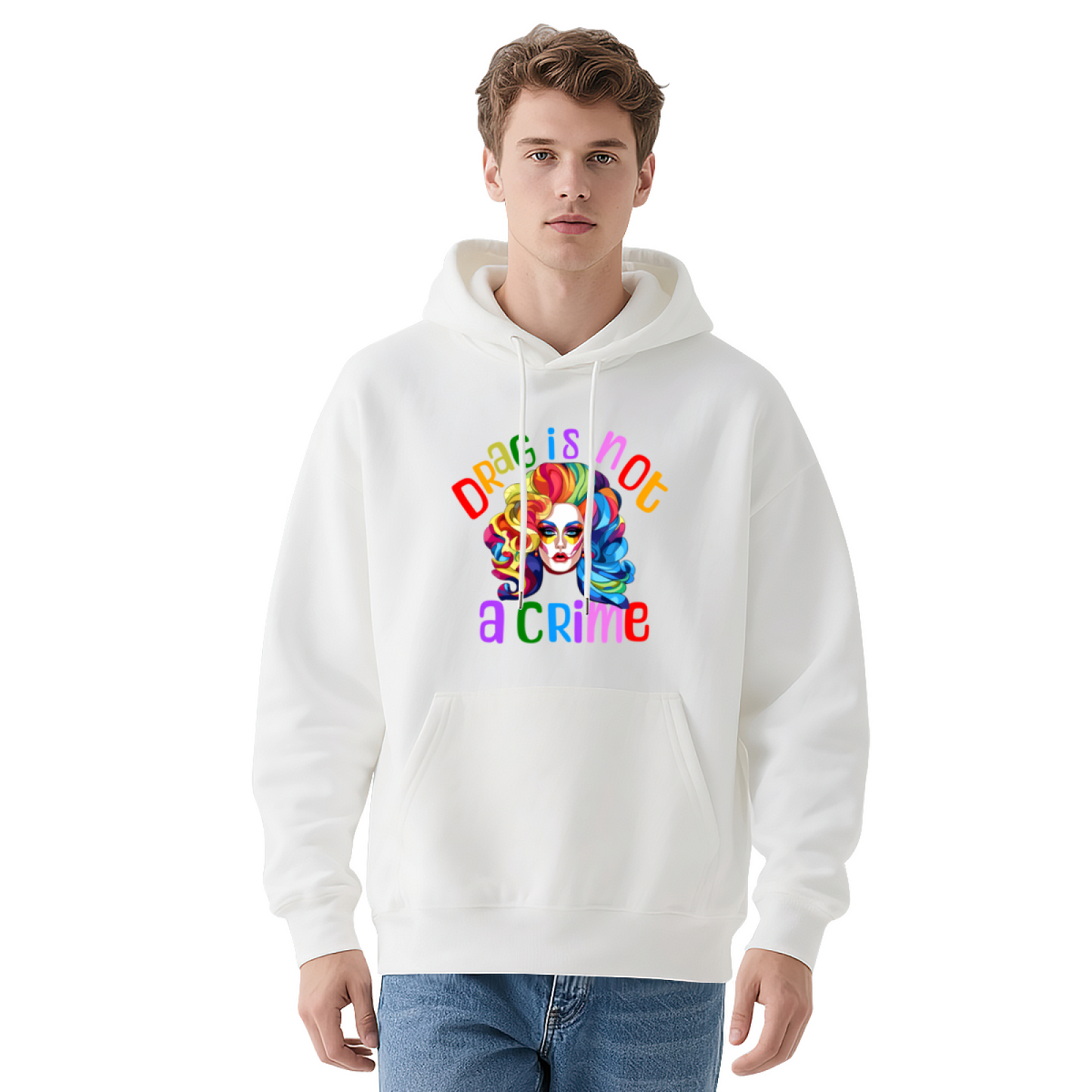 Bold Rainbow Drag Is Not A Crime Red Hoodie, Soft Comfort For Pride Daily Outfit