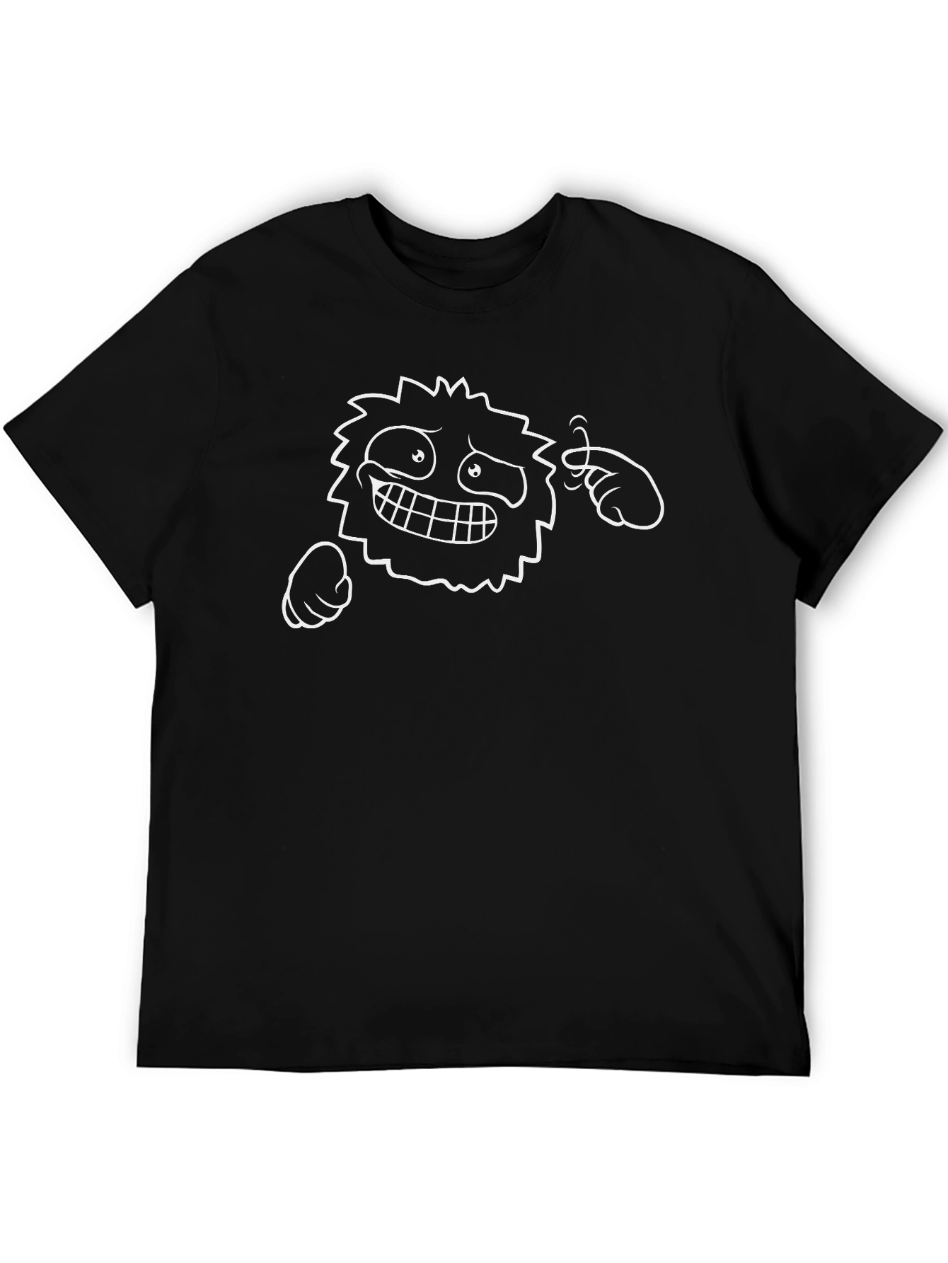 Crazy Cartoon Graphic Black T-Shirt